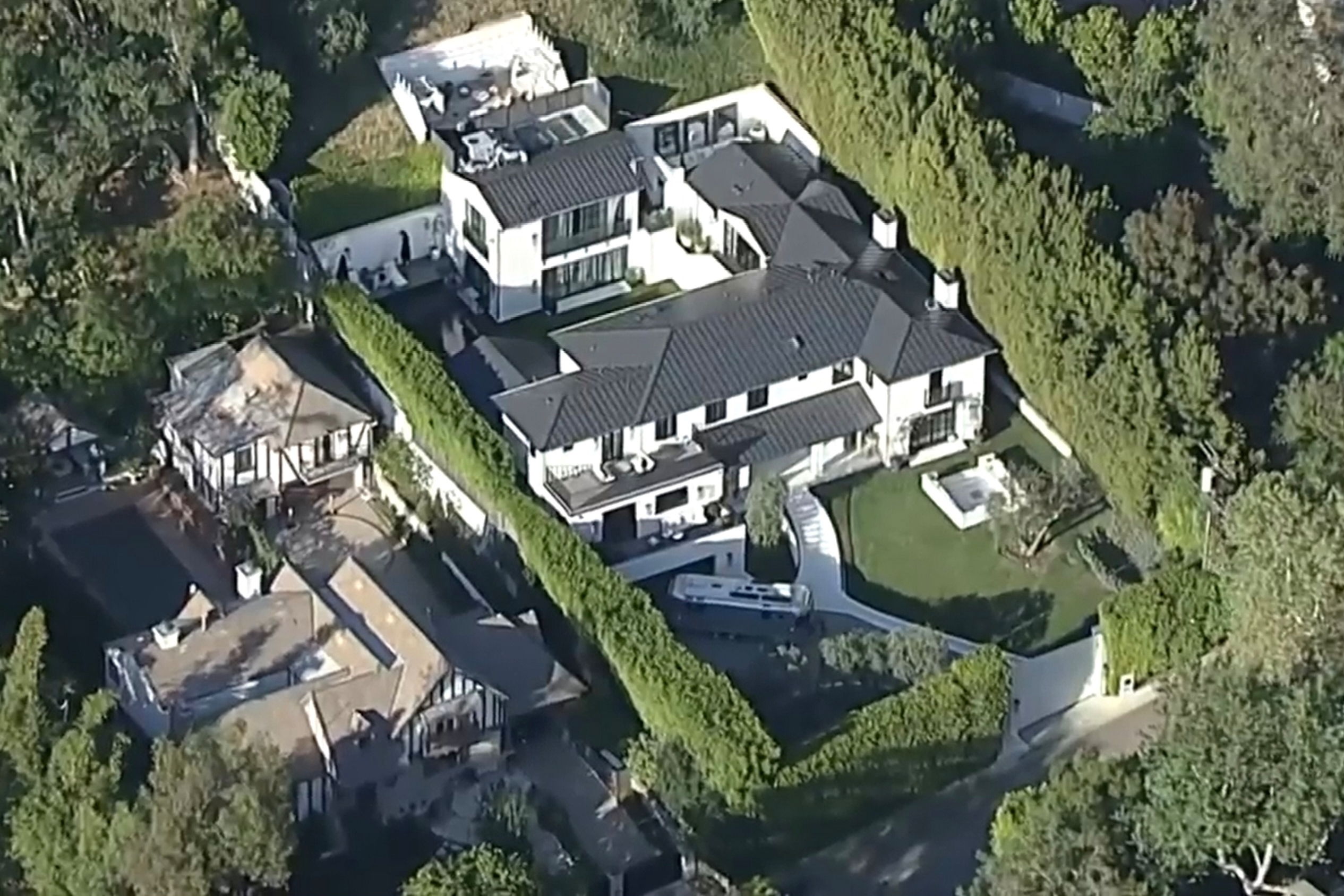 This image taken from video provided by ABC7 Los Angeles...