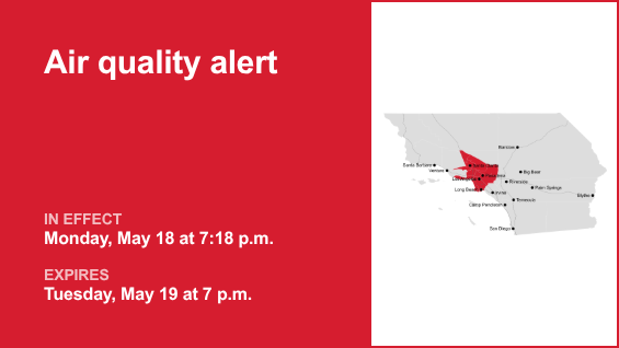 Air quality alert in place for 5 Freeway north of LA Tuesday – Orange County Register