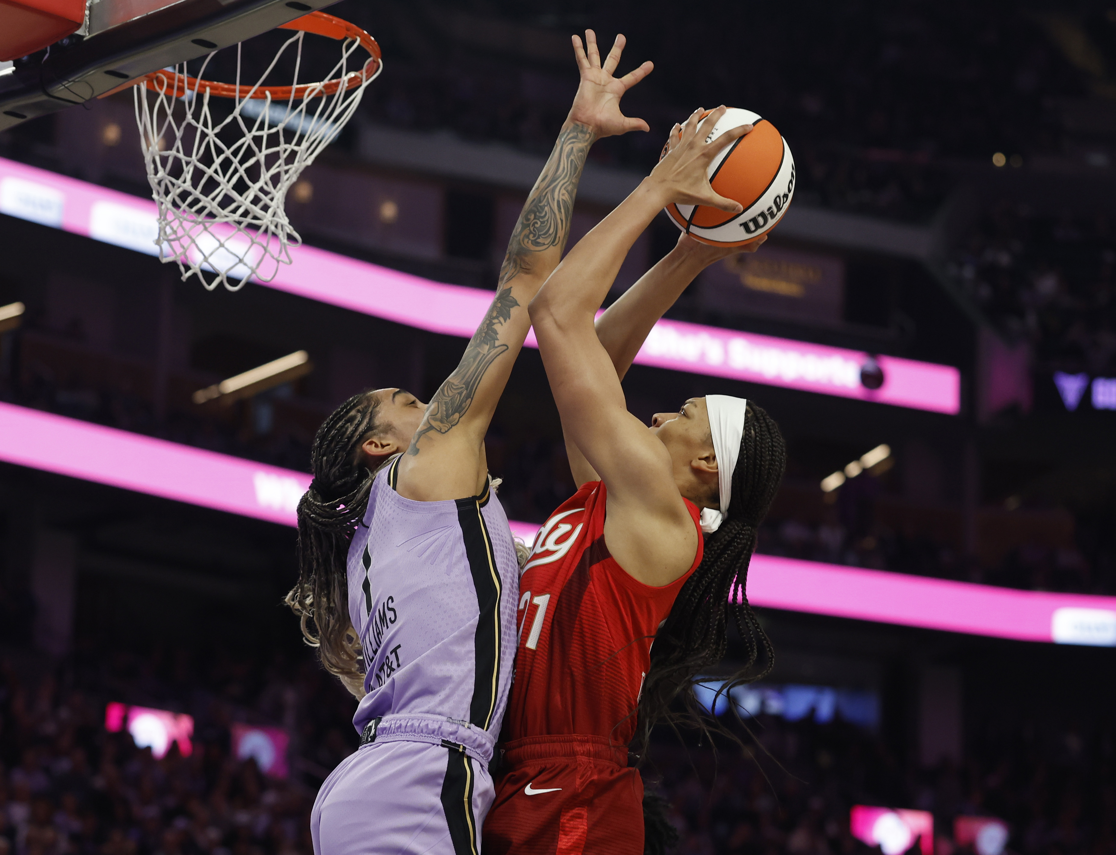 Indiana Fever's Makayla Timpson (21) scores a basket against Golden...