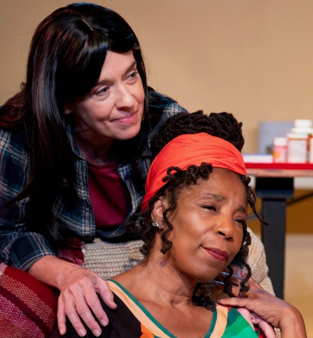 The Altarena Playhouse features Kelly Rinehart (Jessie), left, and Billie J. Simmons (Thelma) in Marsha Norman's intense two-person play "'nght, Mother," running Friday through June 28 in Alameda. (Photo courtesy of Grizzly DeHaro)
