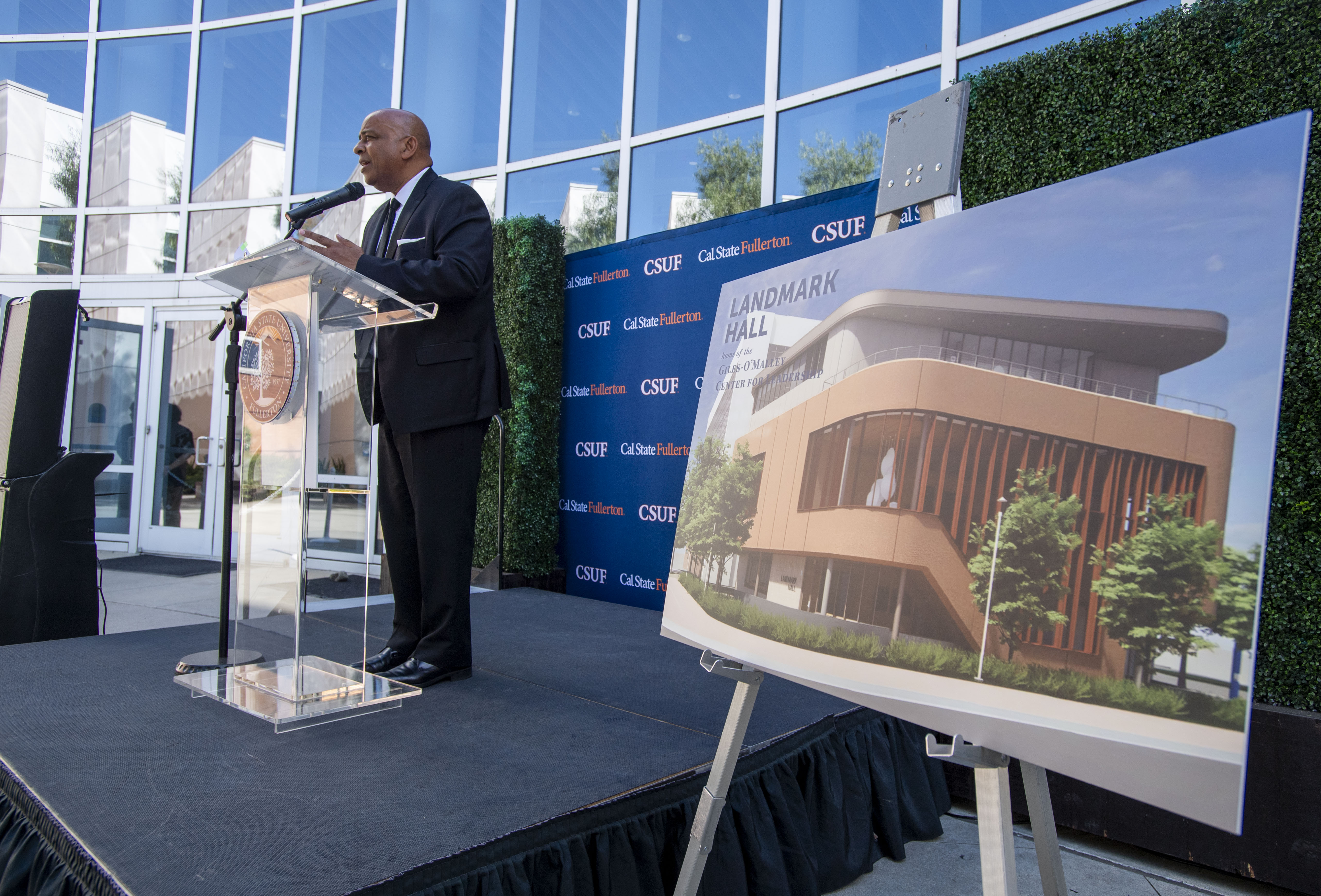 Ronald Rochon, Cal State Fullerton president delivers remarks at the...