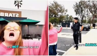 California woman confronts auditors outside Starbucks