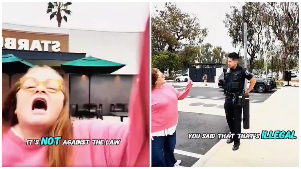 California woman confronts auditors outside Starbucks