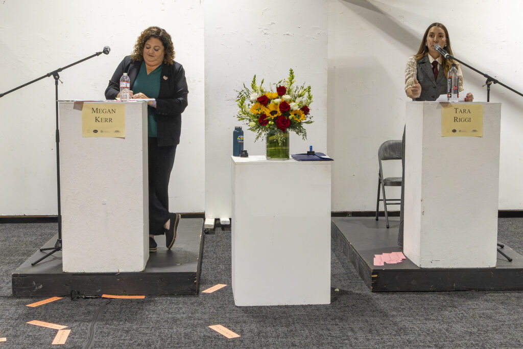 District 5 candidates Kerr and Riggi compete for the seat