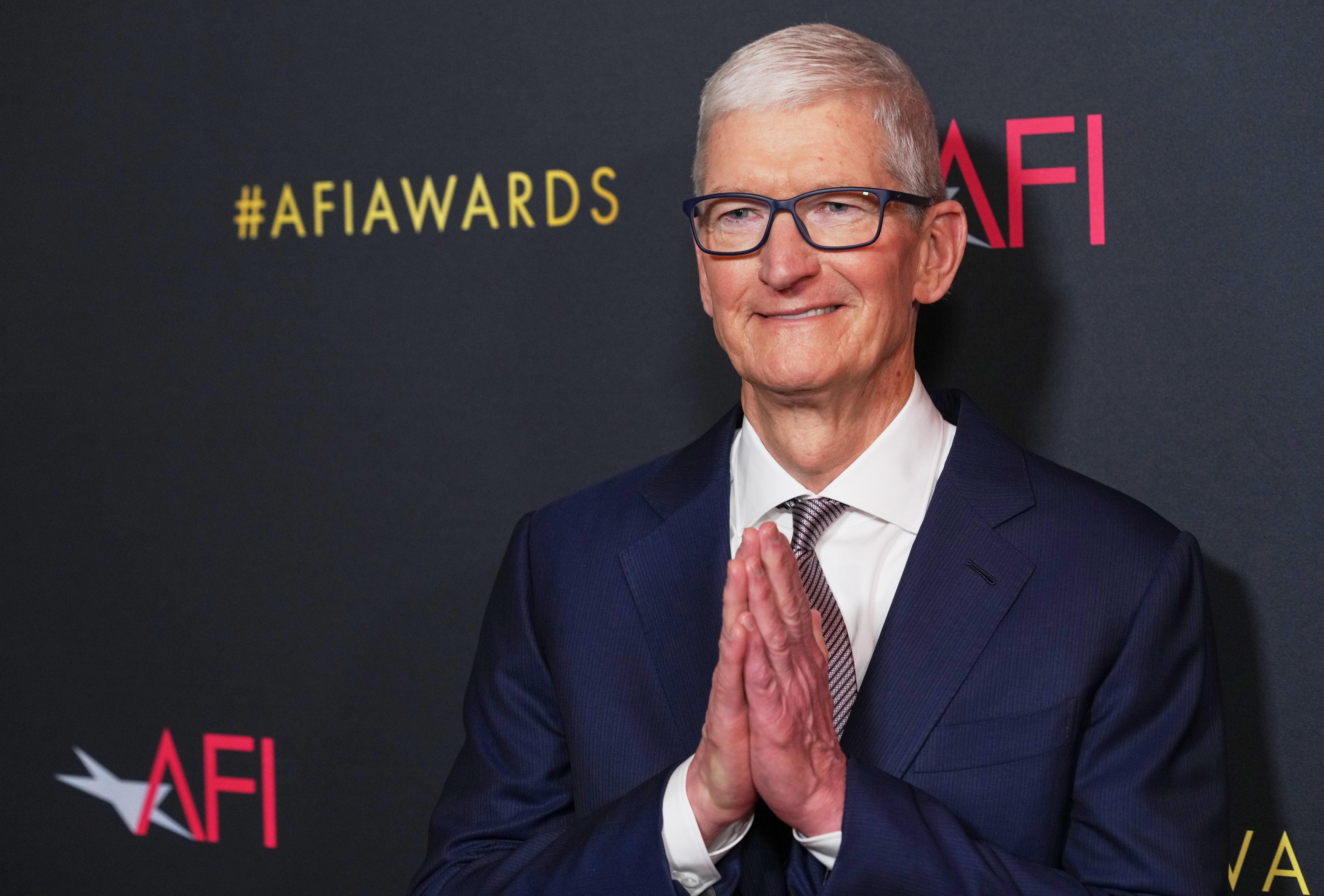 Apple Inc. CEO Tim Cook arrives at the AFI Awards.
