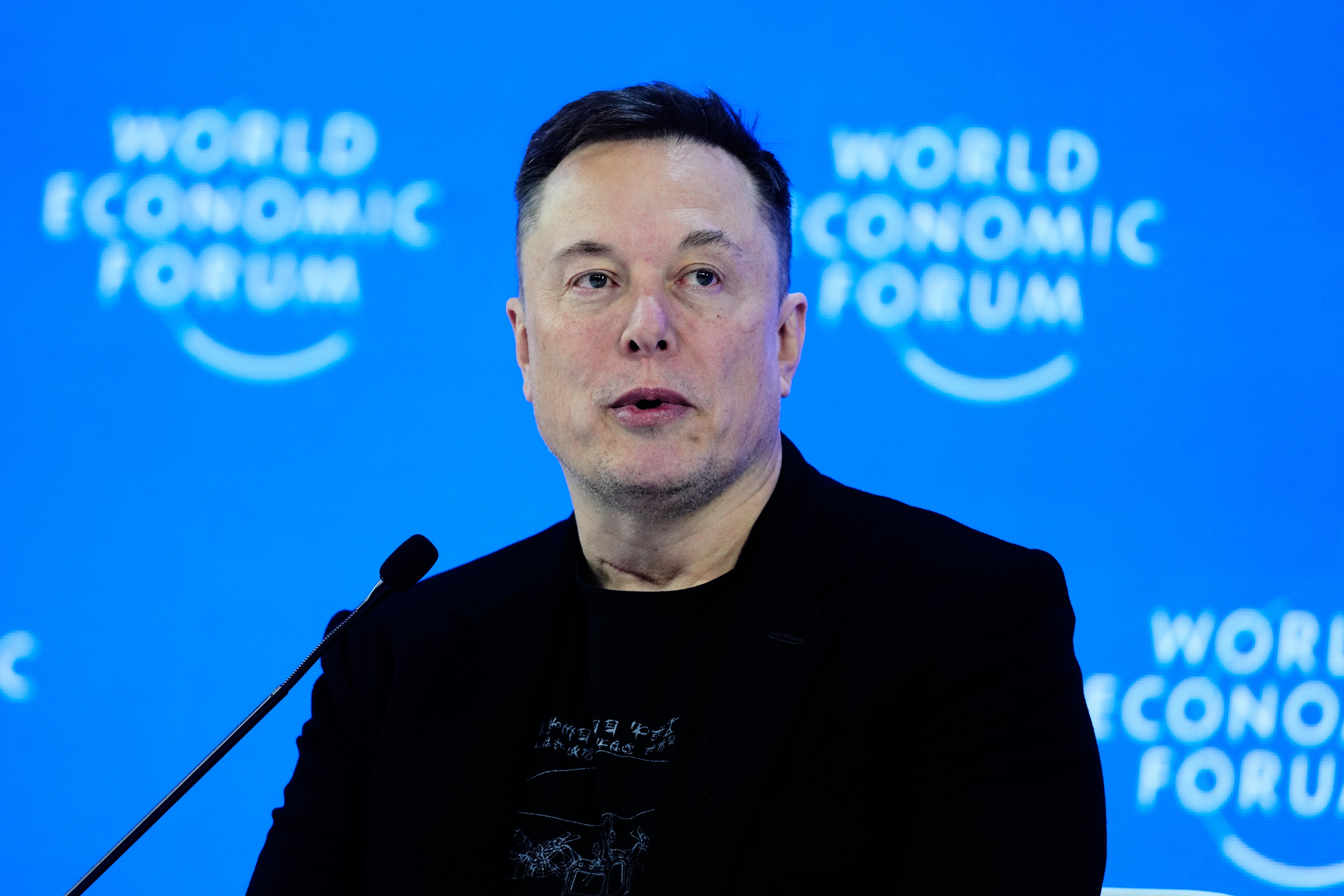 Elon Musk attends the annual meeting of the World Economic Forum.