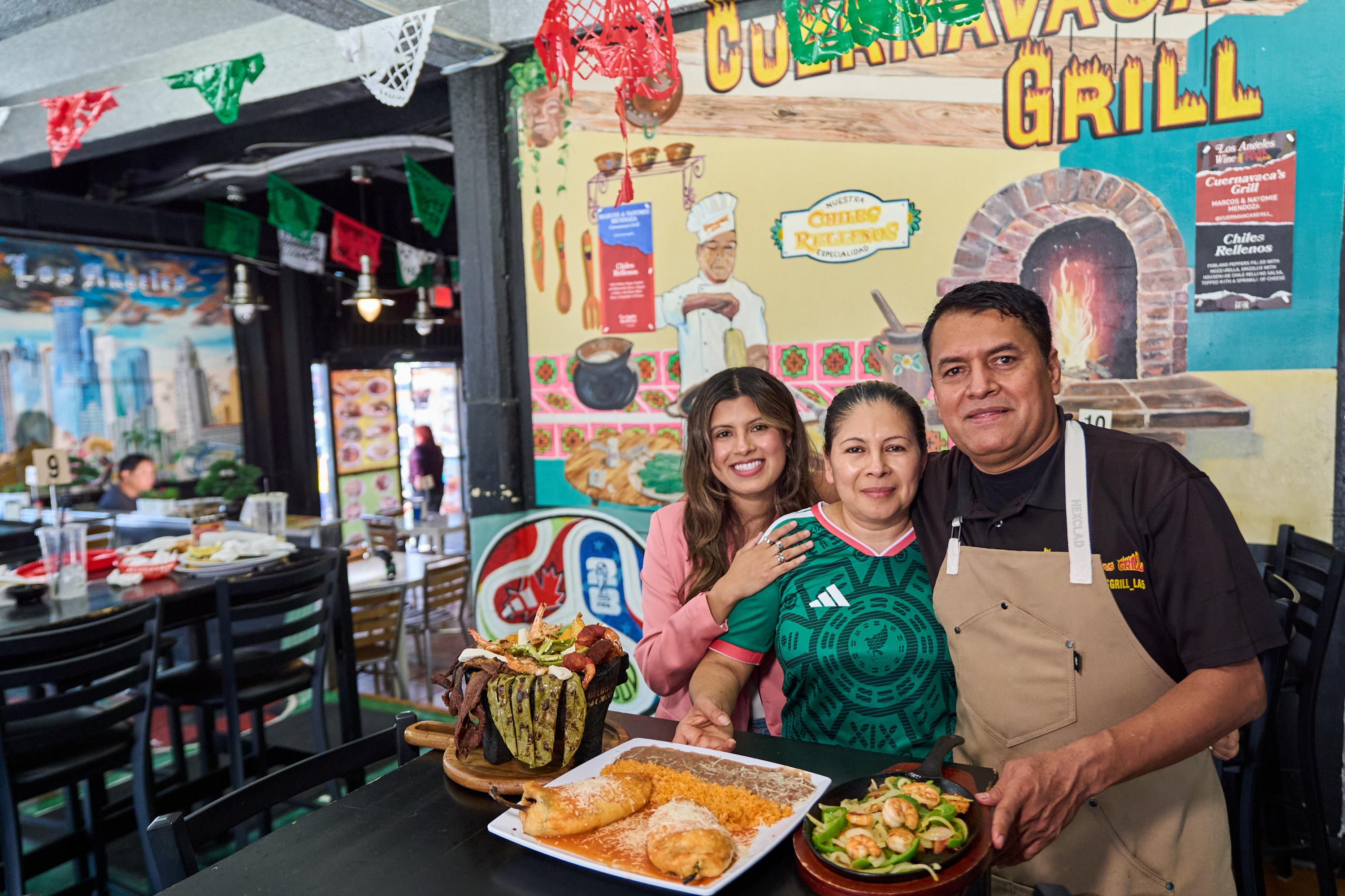Chef Marco Mendoza; his wife, Maria Luisa Mendoza; and daughter Nayomie Mendoza.