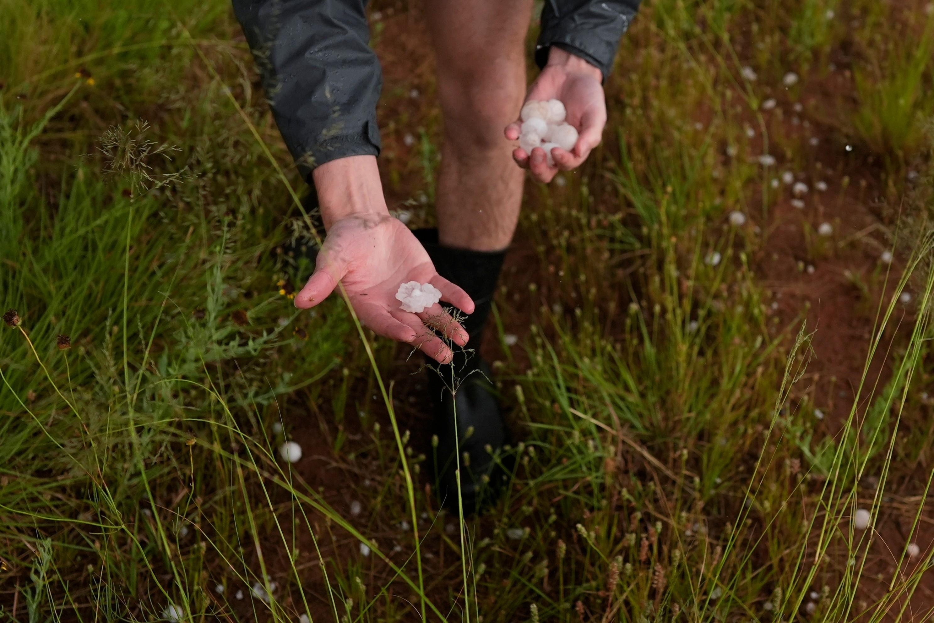 Tony Illenden picks up hail