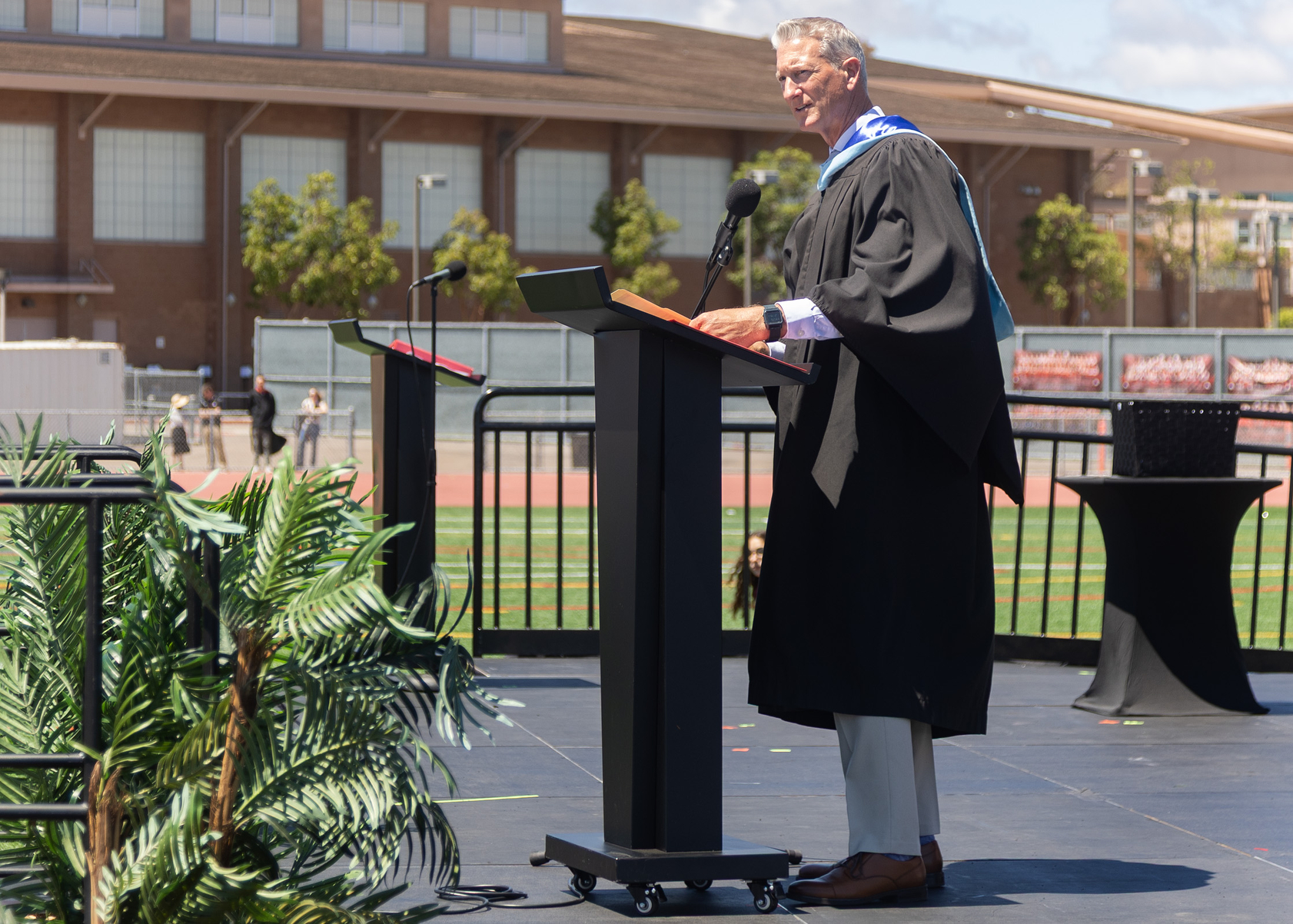 Principal Brett Killeen poses the question “What’s Next?” (Jon Clark)