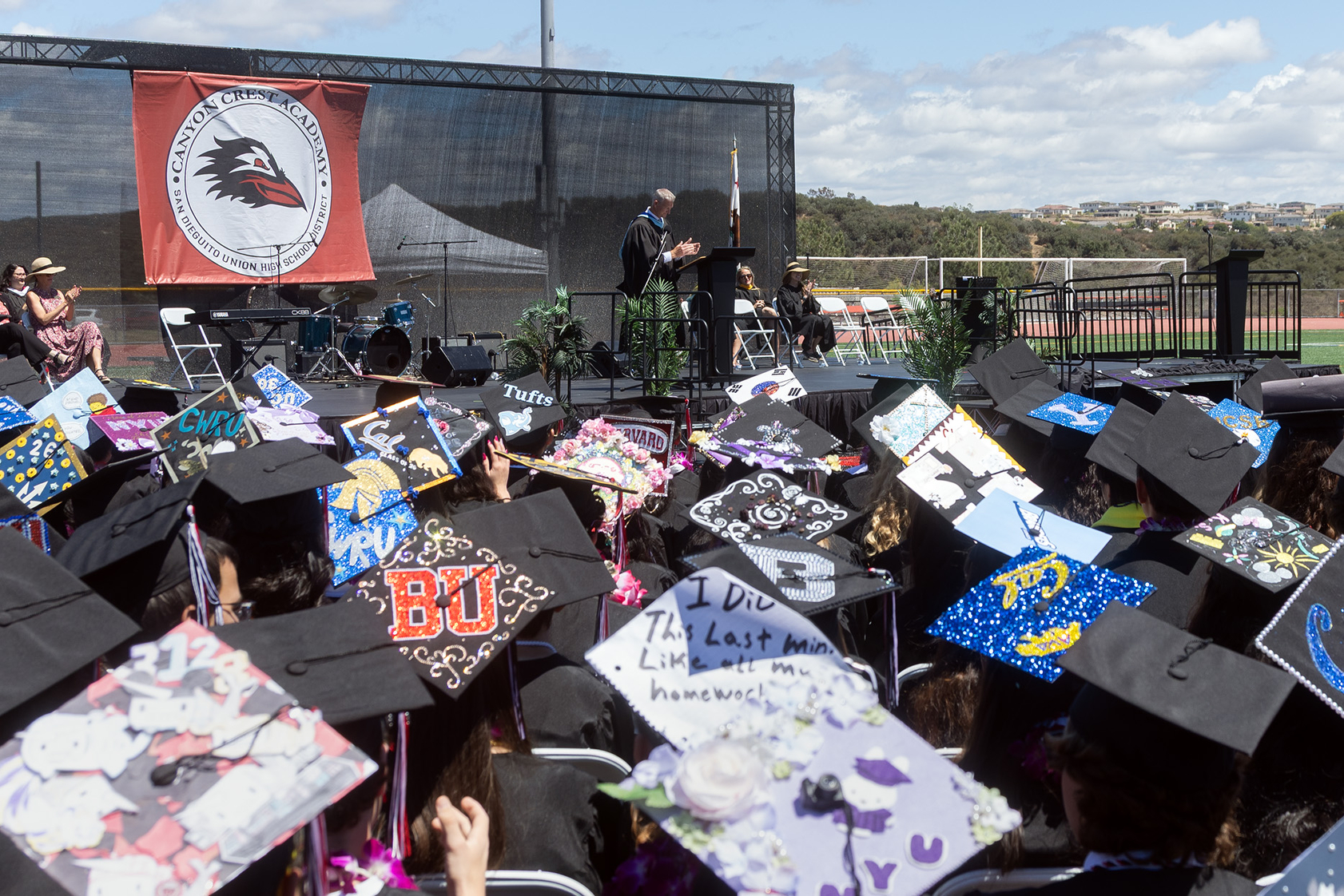 Principal Brett Killeen speaks at the 2026 Canyon Crest Academy...