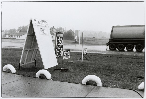 This photo from 1979 in Michigan is among the prints in Joseph Bellows Gallery's online exhibition "David Freund: Gas Stop." (Joseph Bellows Gallery)
