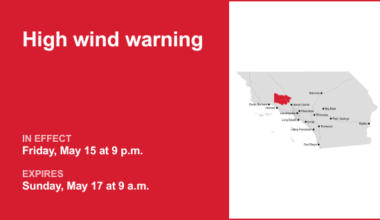 High wind warning issued for 5 Freeway north of LA until Sunday morning – winds gusting up to 60 mph – Orange County Register