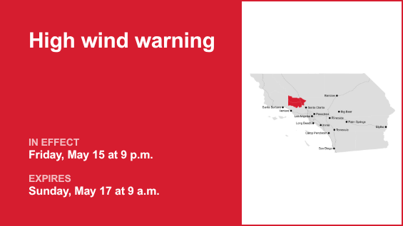 High wind warning issued for 5 Freeway north of LA until Sunday morning – winds gusting up to 60 mph – Orange County Register