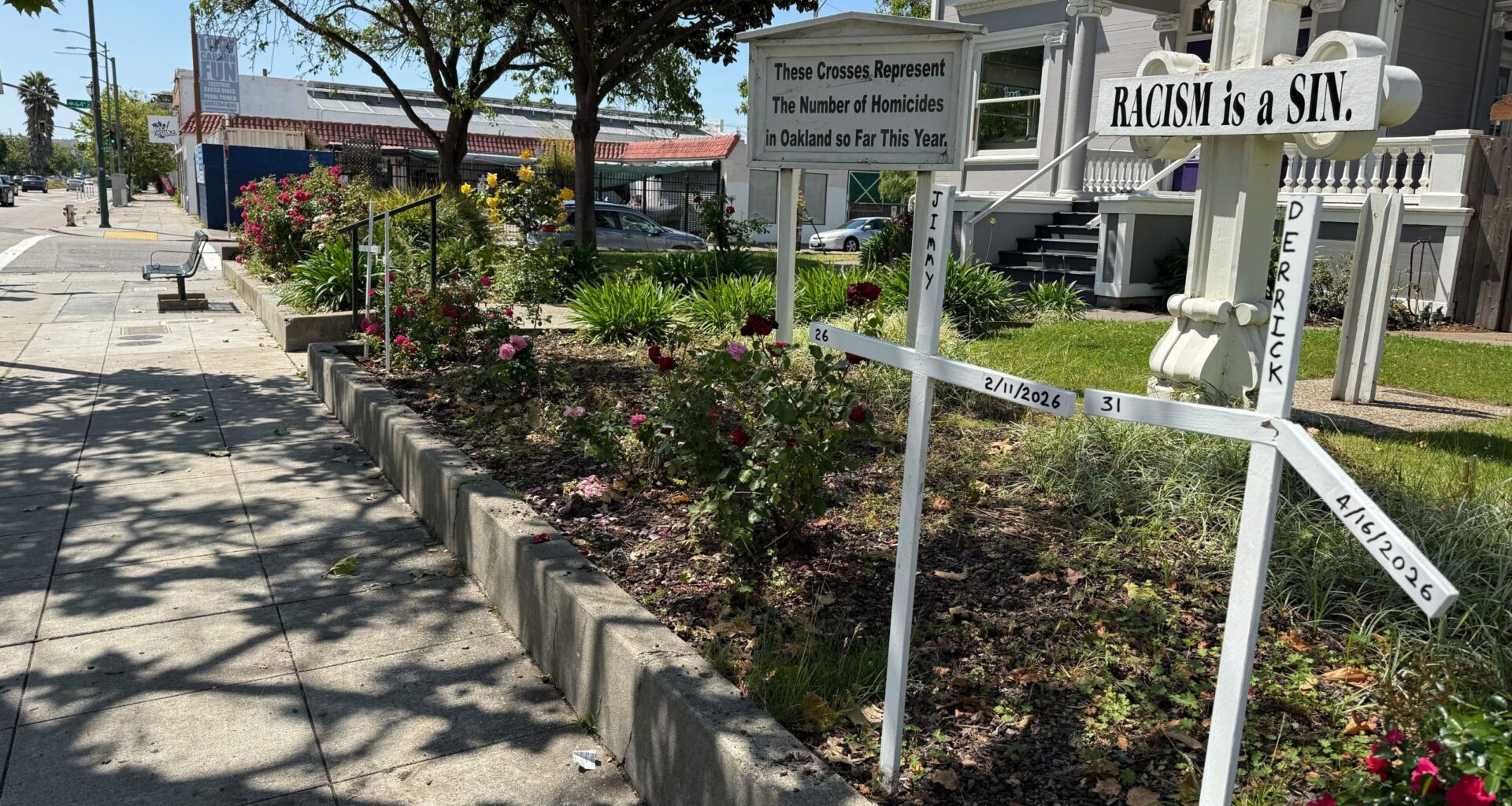 Vandalism at Oakland Catholic church known for peace and justice displays