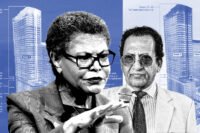 KPC’s Kali Chaudhuri and Mayor Karen Bass with Oceanwide Plaza