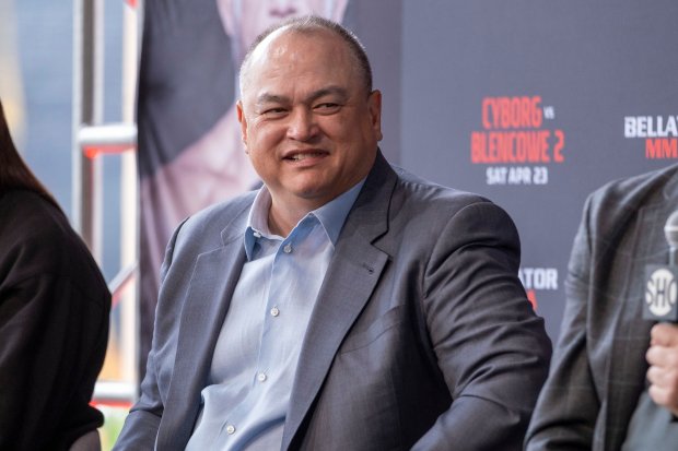 Bellator president Scott Coker during a press conference for Bellator 279 at the Grammy Museum at LA Live in Los Angeles, Monday April 11, 2022. (Photo by Hans Gutknecht, Los Angeles Daily News/SCNG)