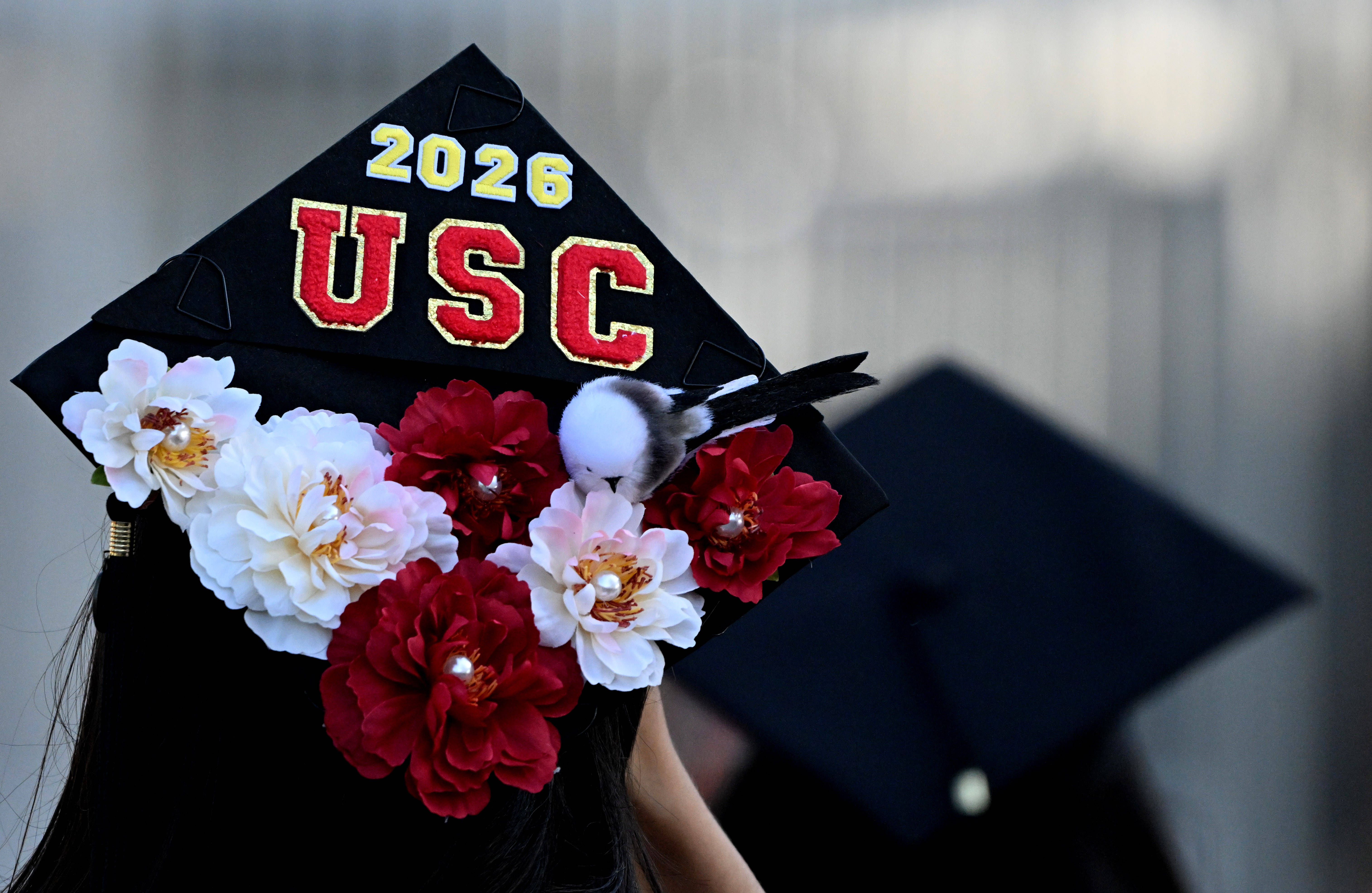 One of many mortarboard hats during the USC’s 143rd commencement...
