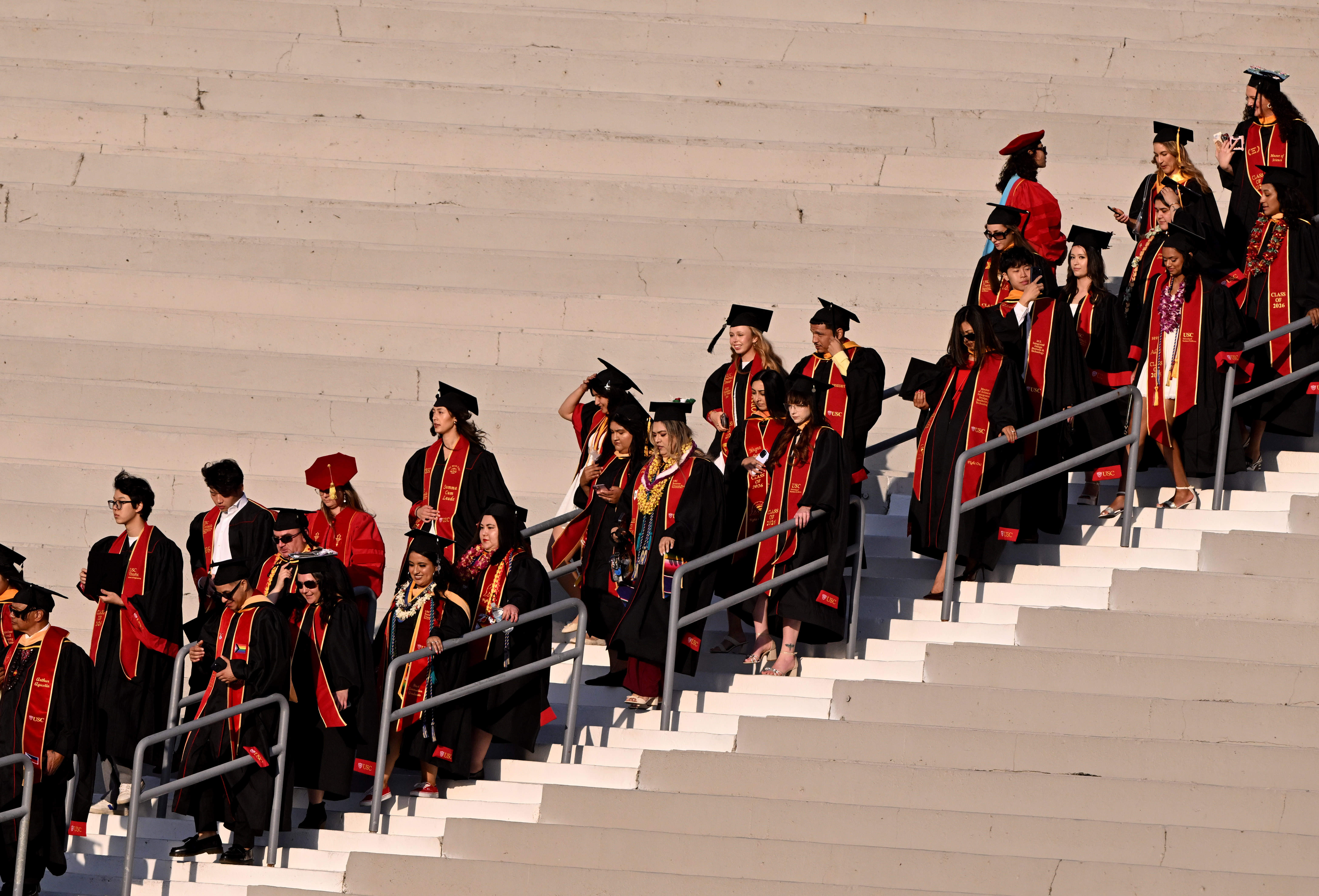 Students make their during the USC’s 143rd commencement ceremony at...