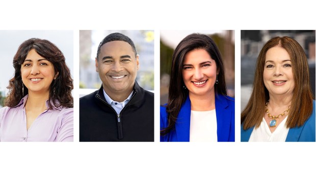 Candidates for LA City Attorney in 2026 are Aida Ashouri (Photo by Brian Hashimoto), John McKinney, Marissa Roy and Hydee Feldstein Soto (Courtesy Photos)