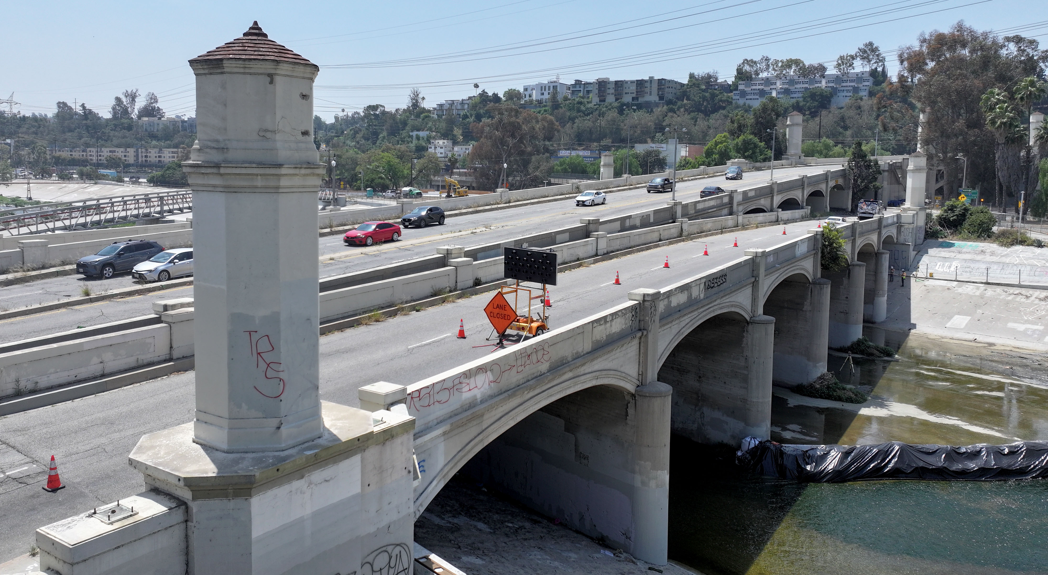 The Glendale Hyperion Bridge, a historic landmark that crosses the...