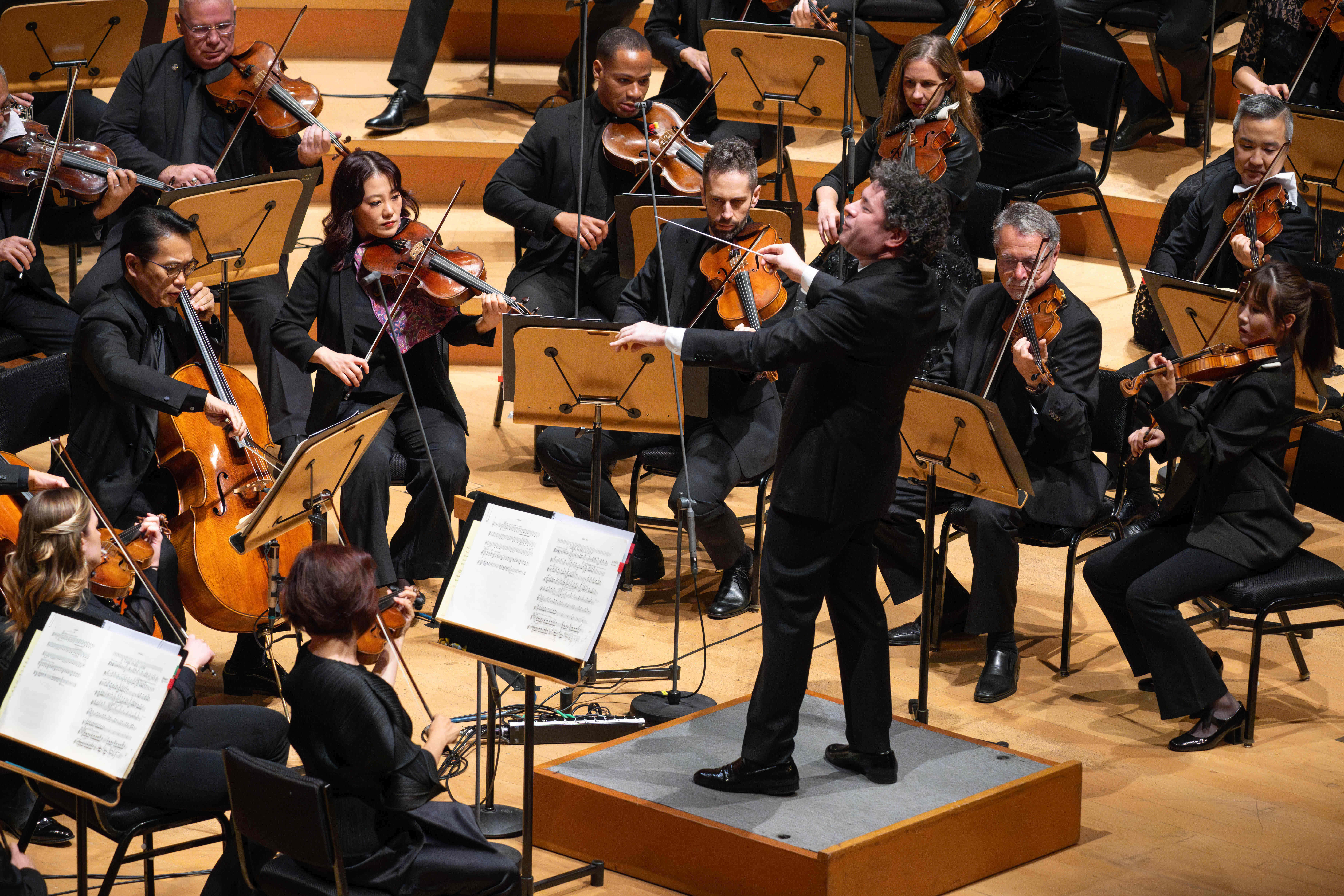 Gustavo Dudamel conducts the LA Philâs opening night as it...