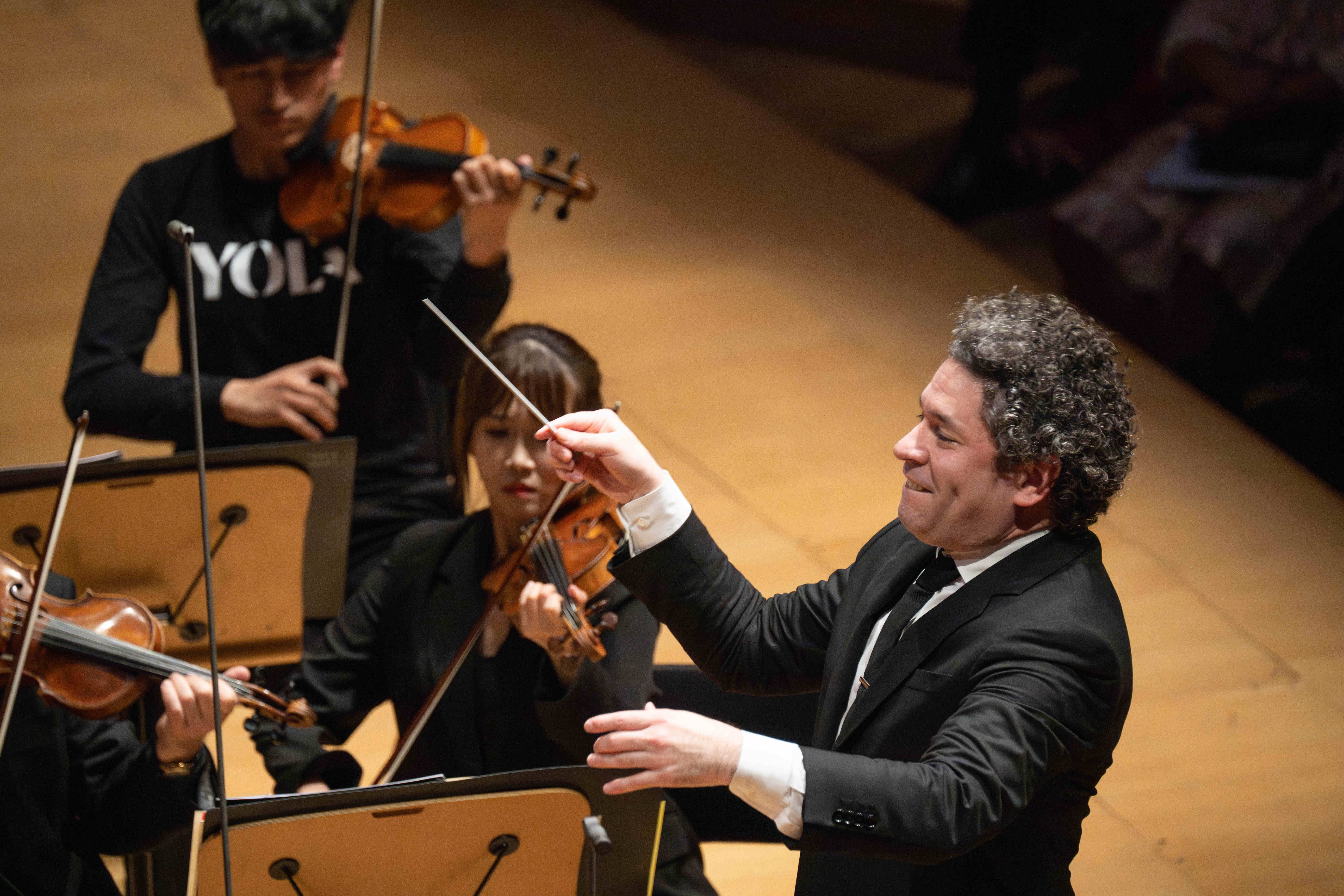 Gustavo Dudamel conducts the LA Philâs opening night as it...