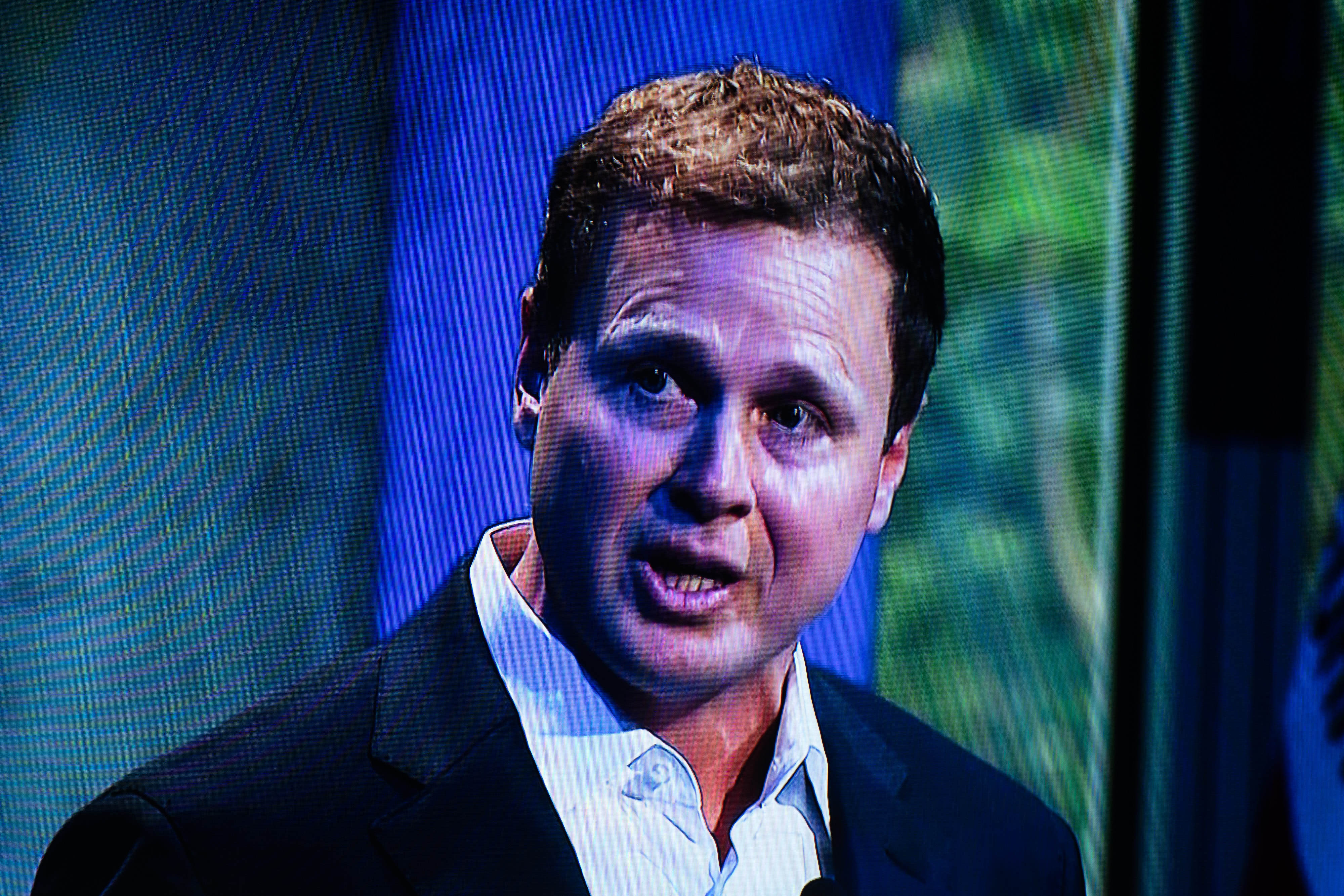 Spencer Pratt in a mayoral debate at the Skirball Cultural...
