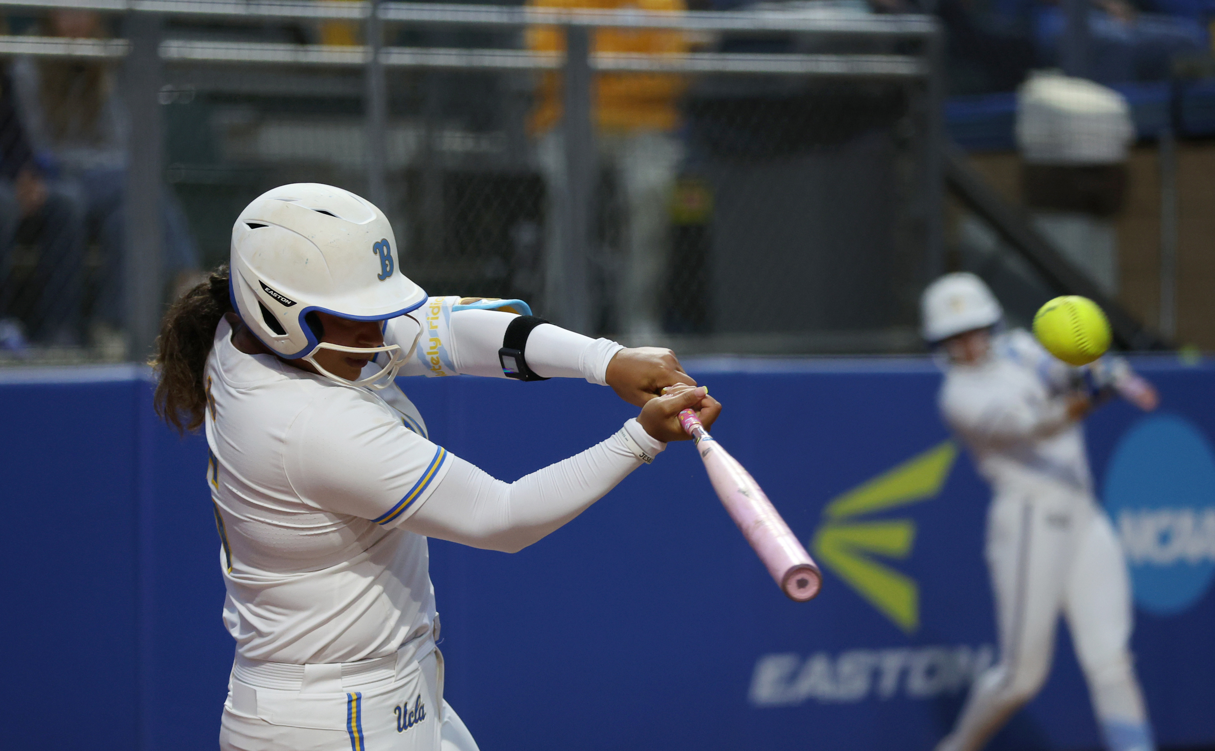 UCLAâs Jordan Woolery launches a two-run home run to give...