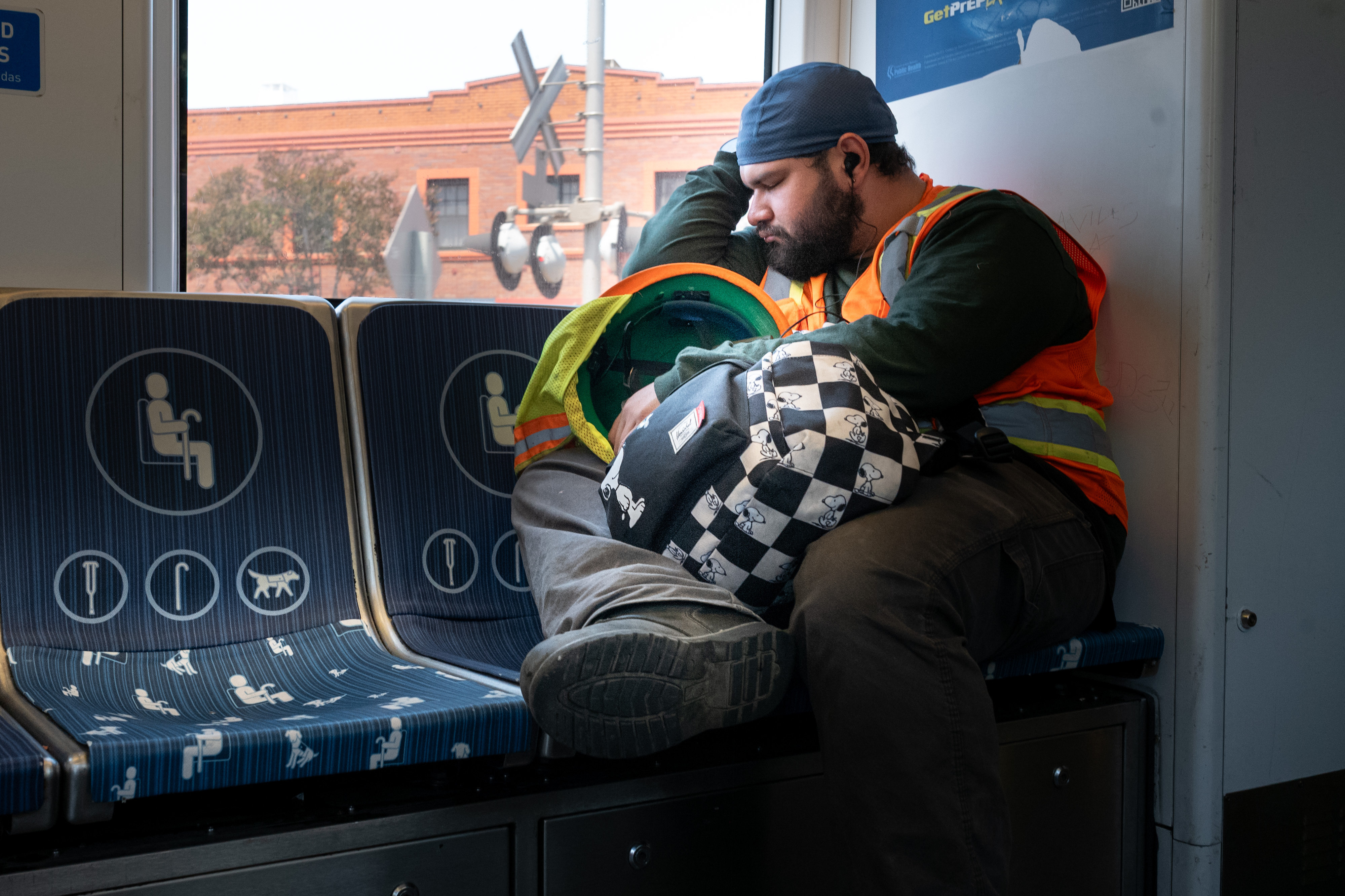 An LA Metro rider on the A line gets some...