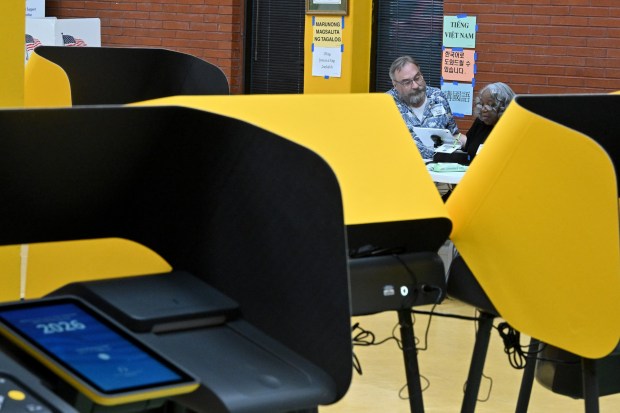 The vote center at Central City Neighborhood Partners in Los Angeles is open for in-person voting for the June 2nd primary election on Sunday May 24, 2026. (Photo by Axel Koester, Contributing Photographer)