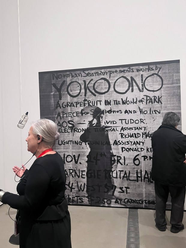 The "Yoko Ono: Music of the Mind" exhibit at the Broad museum in Los Angeles, May 2026. (Photo by Marla Jo Fisher, Orange County Register/SCNG)