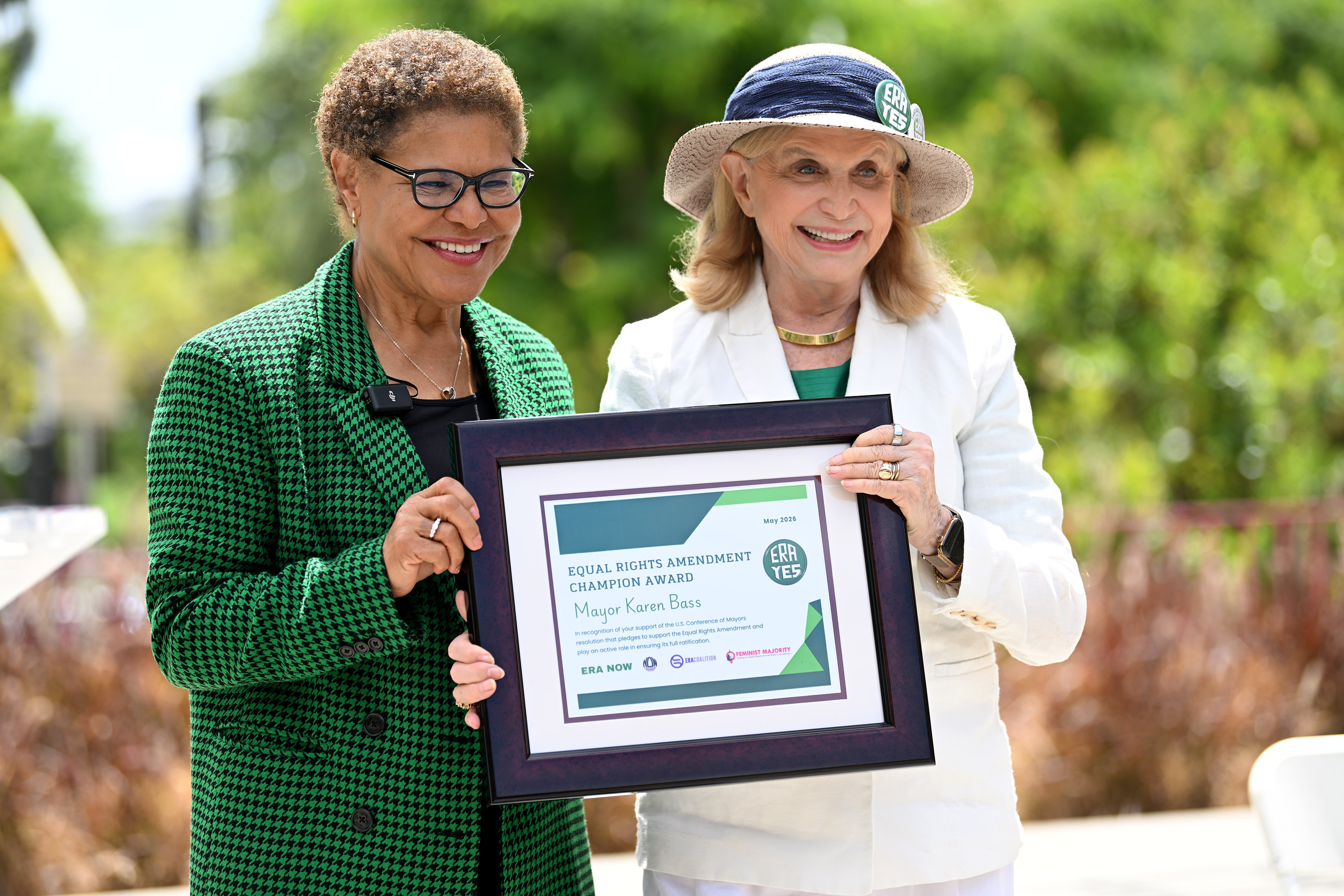 Mayor Karen Bass joins ERA NOW founder Carolyn Maloney as...