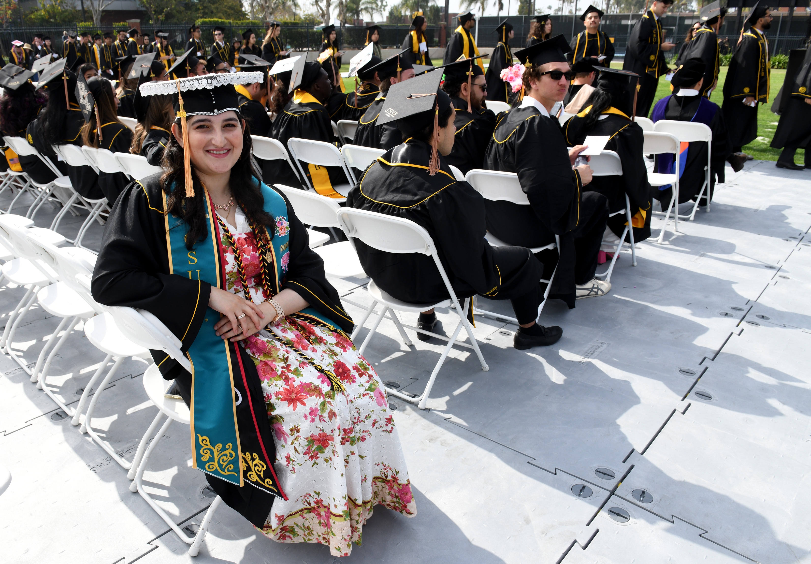 Rania Zarli waits for her turn to walk the stage...