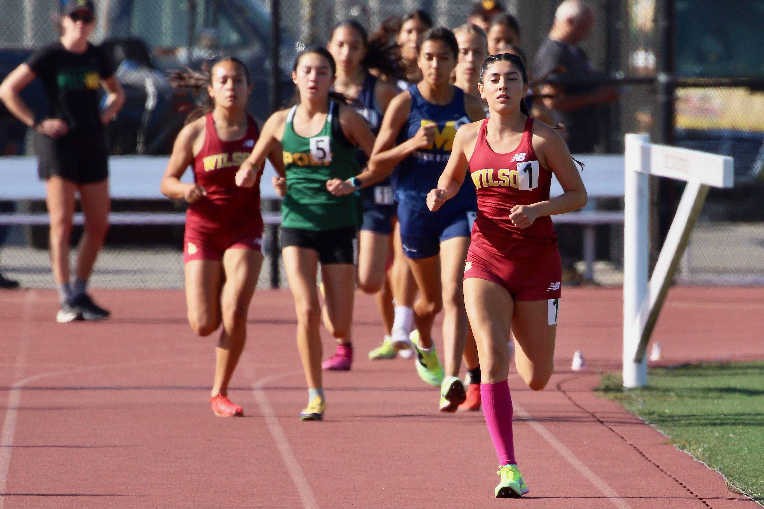 Wilsonâs Nadia Mejia has an early lead in the girlâs...