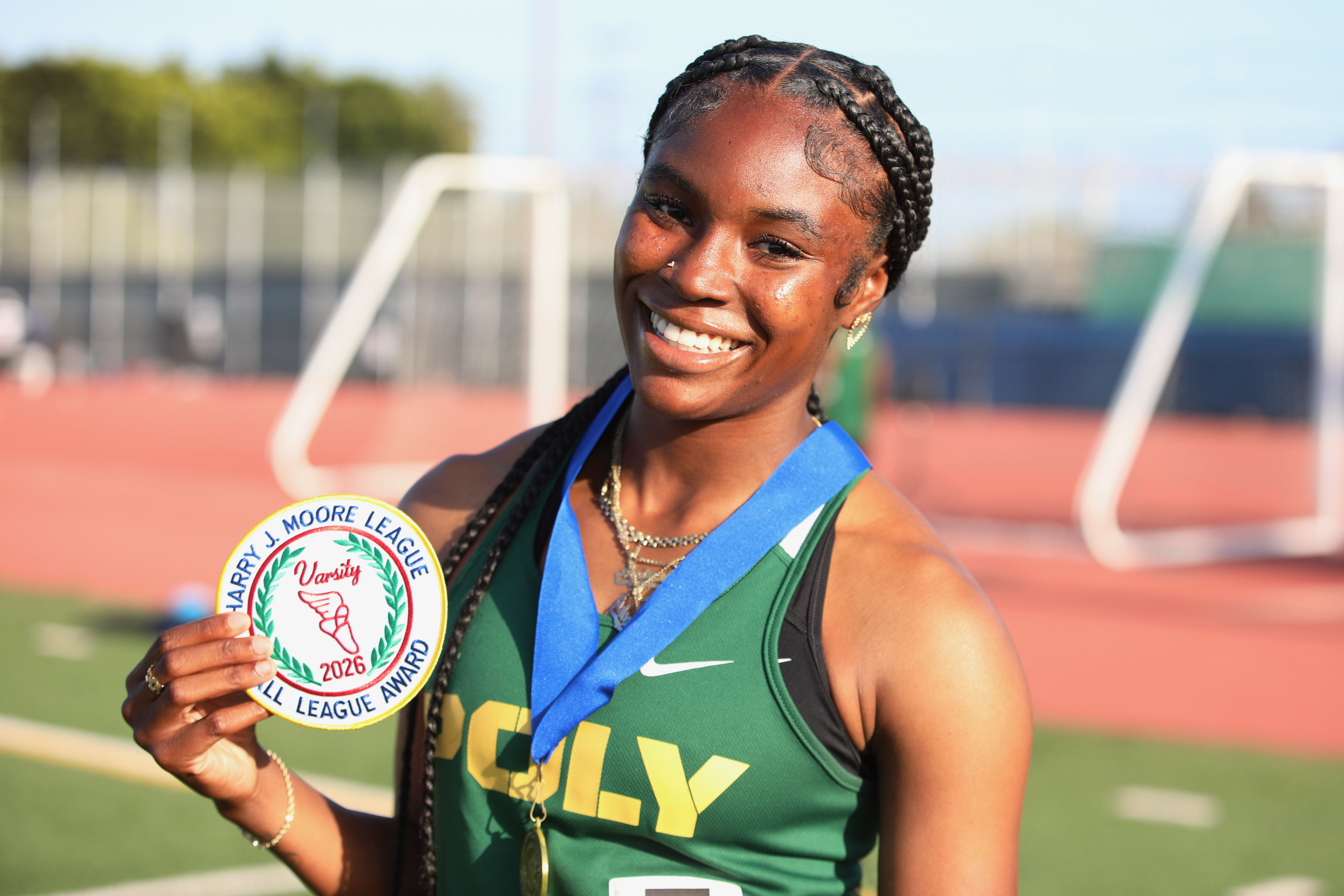 Polyâs Aniyah Brooks won the girlâs 100-meter dash at the...