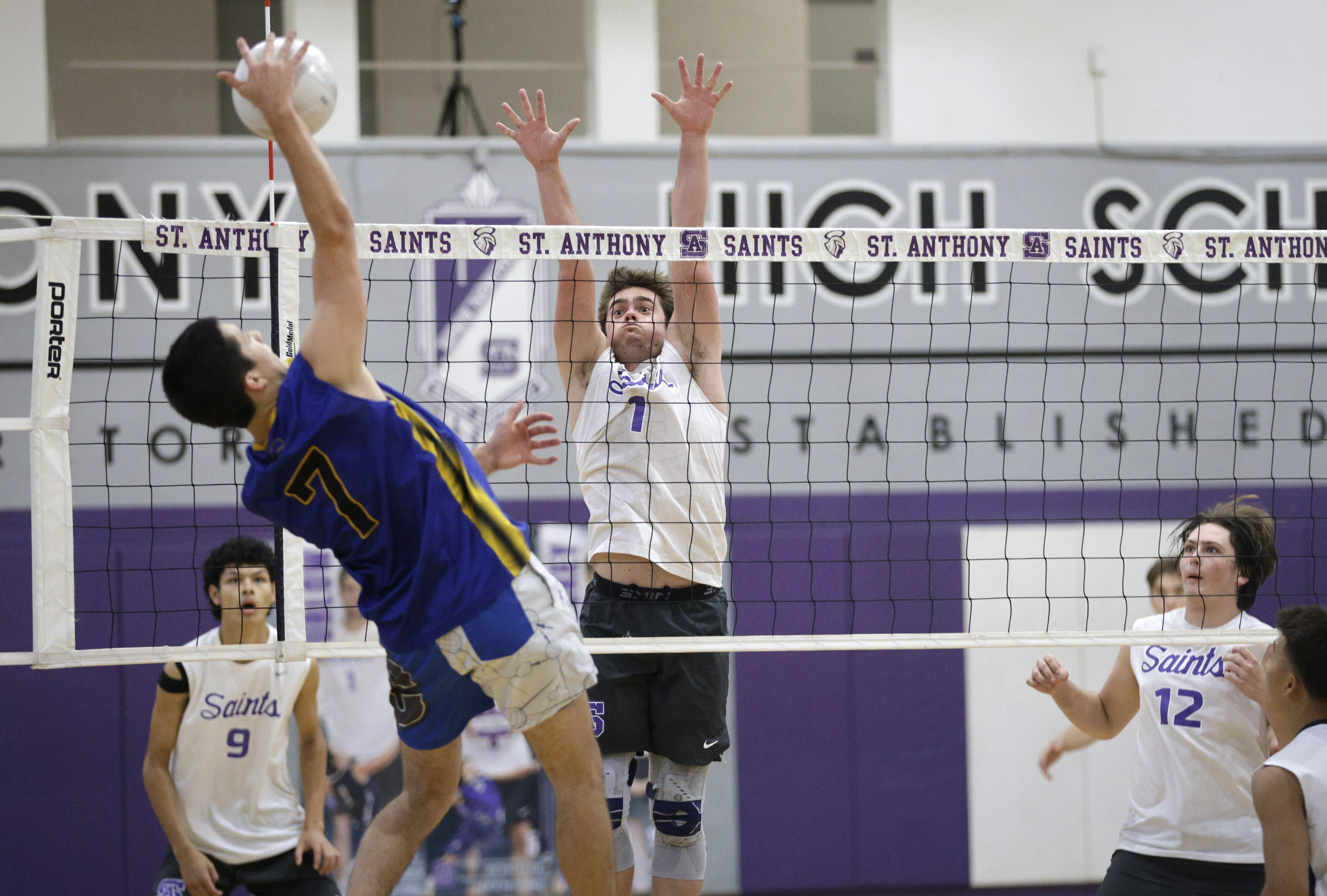 Western Christian’s Mack Kurth (7) looks to hit the ball...