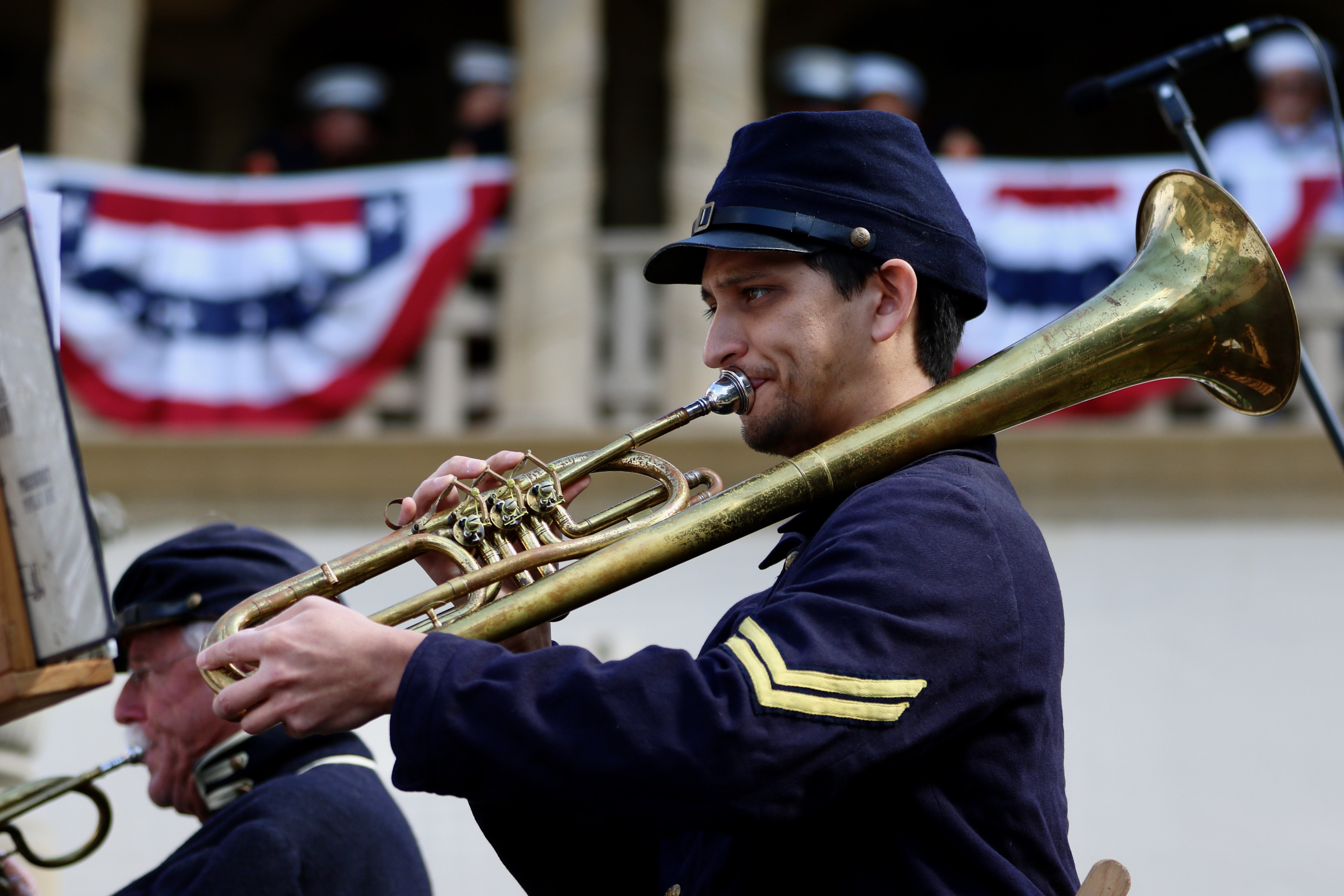 The Band of the California Battalion performs during a Memorial...