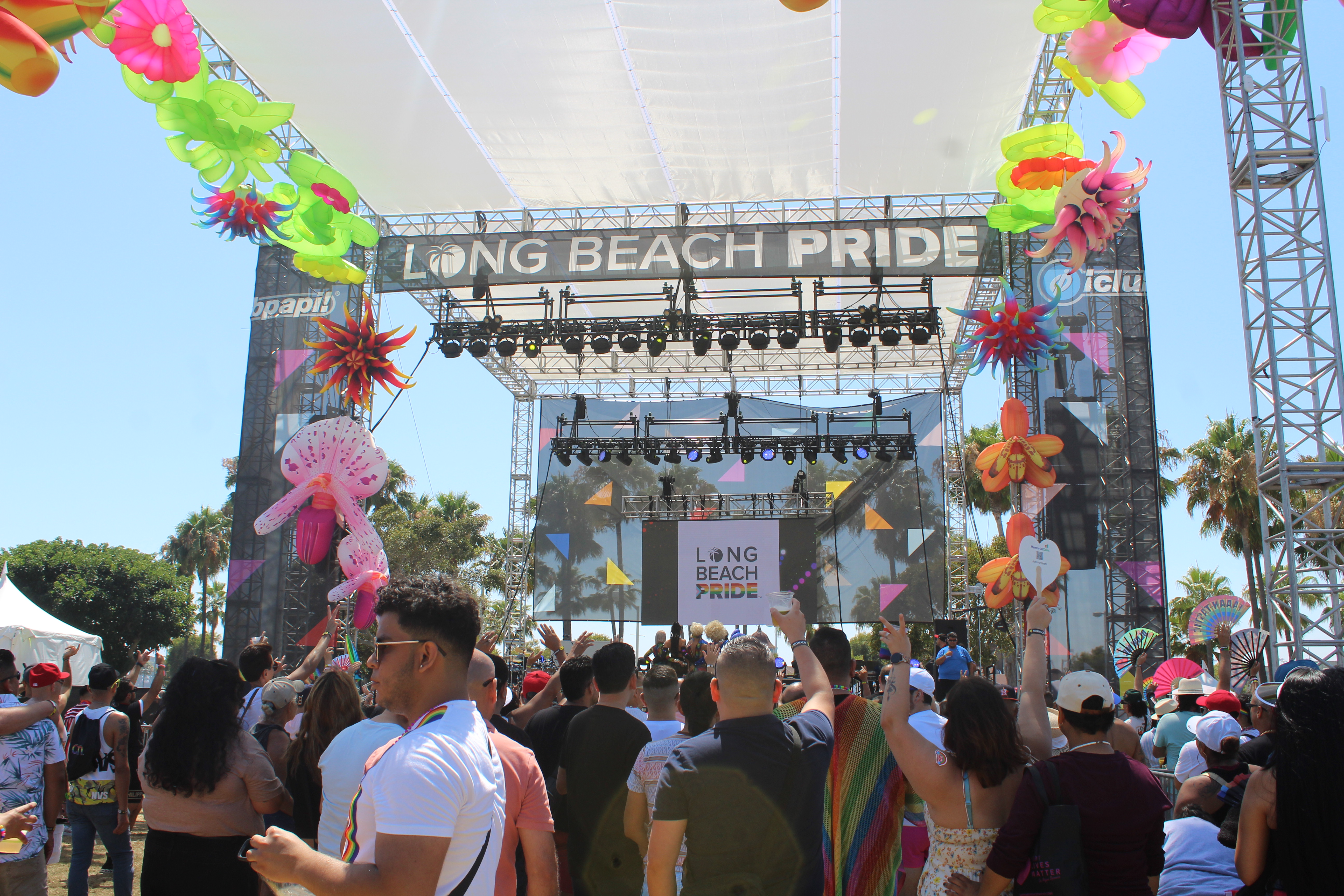 Attendees dancing at the Fiesta Caliente stage at the 40th...