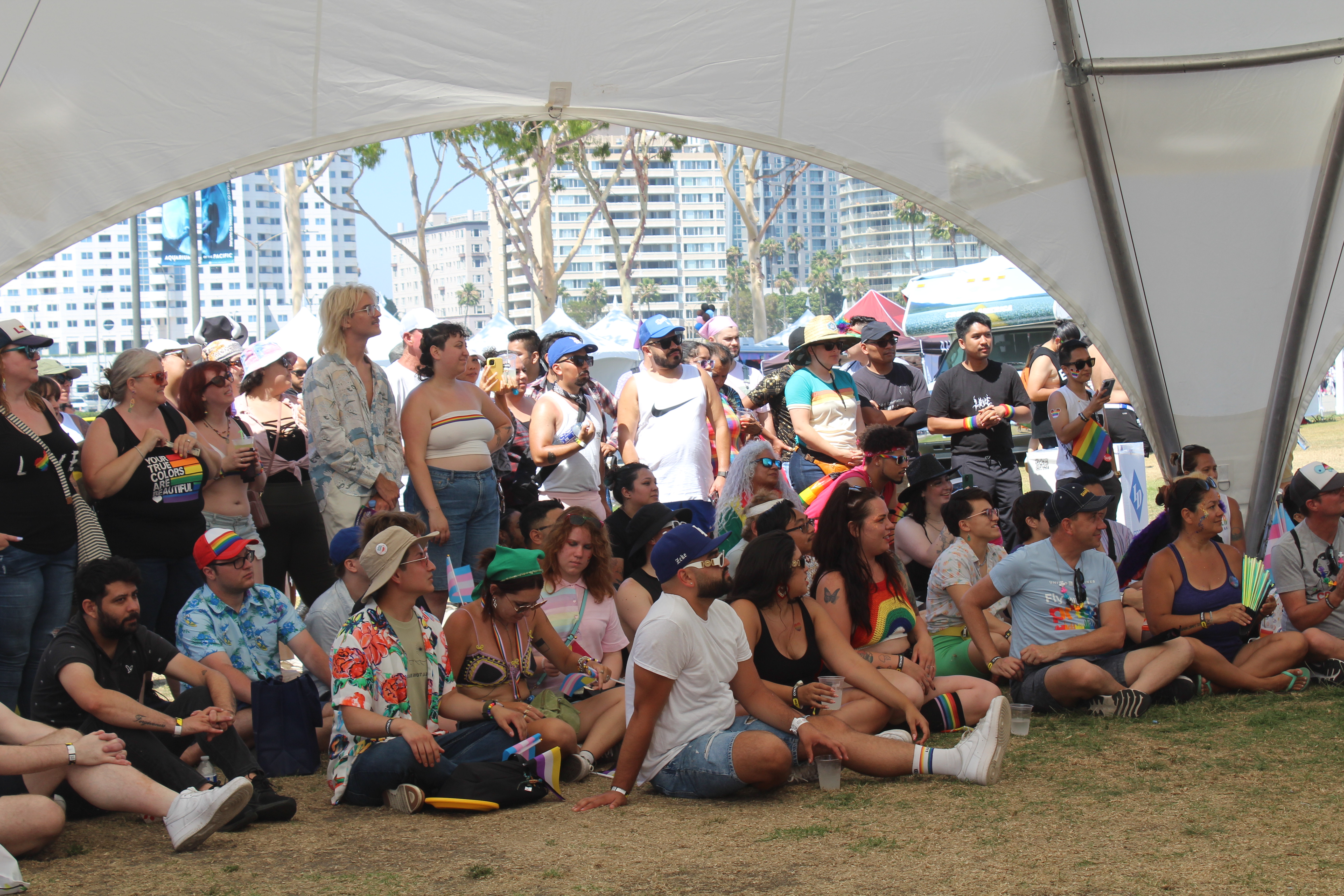Attendees watching drag shows at the new Drag Dome at...