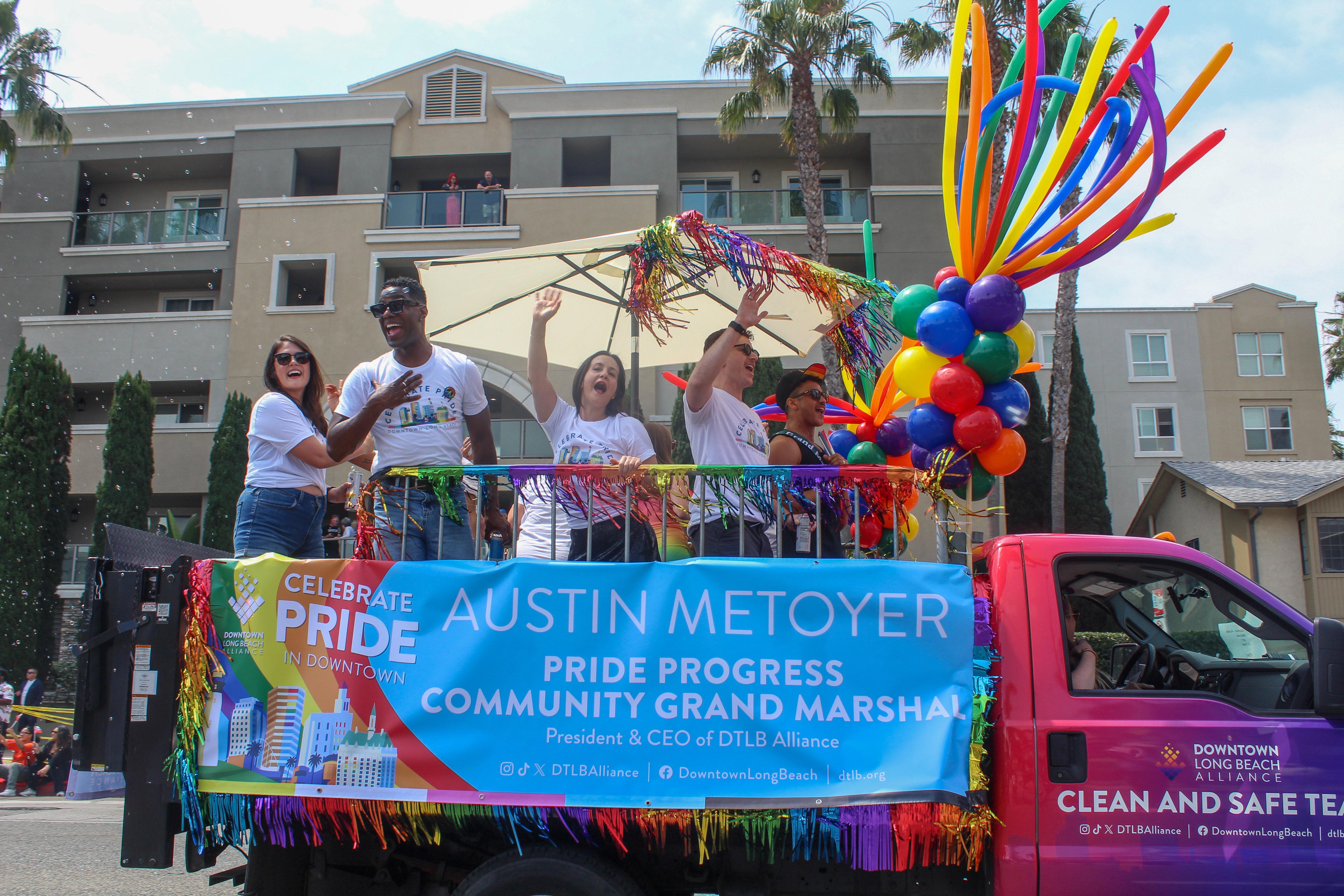 The “Pride Progress Community Grand Marshal” Austin Metoyer and the...