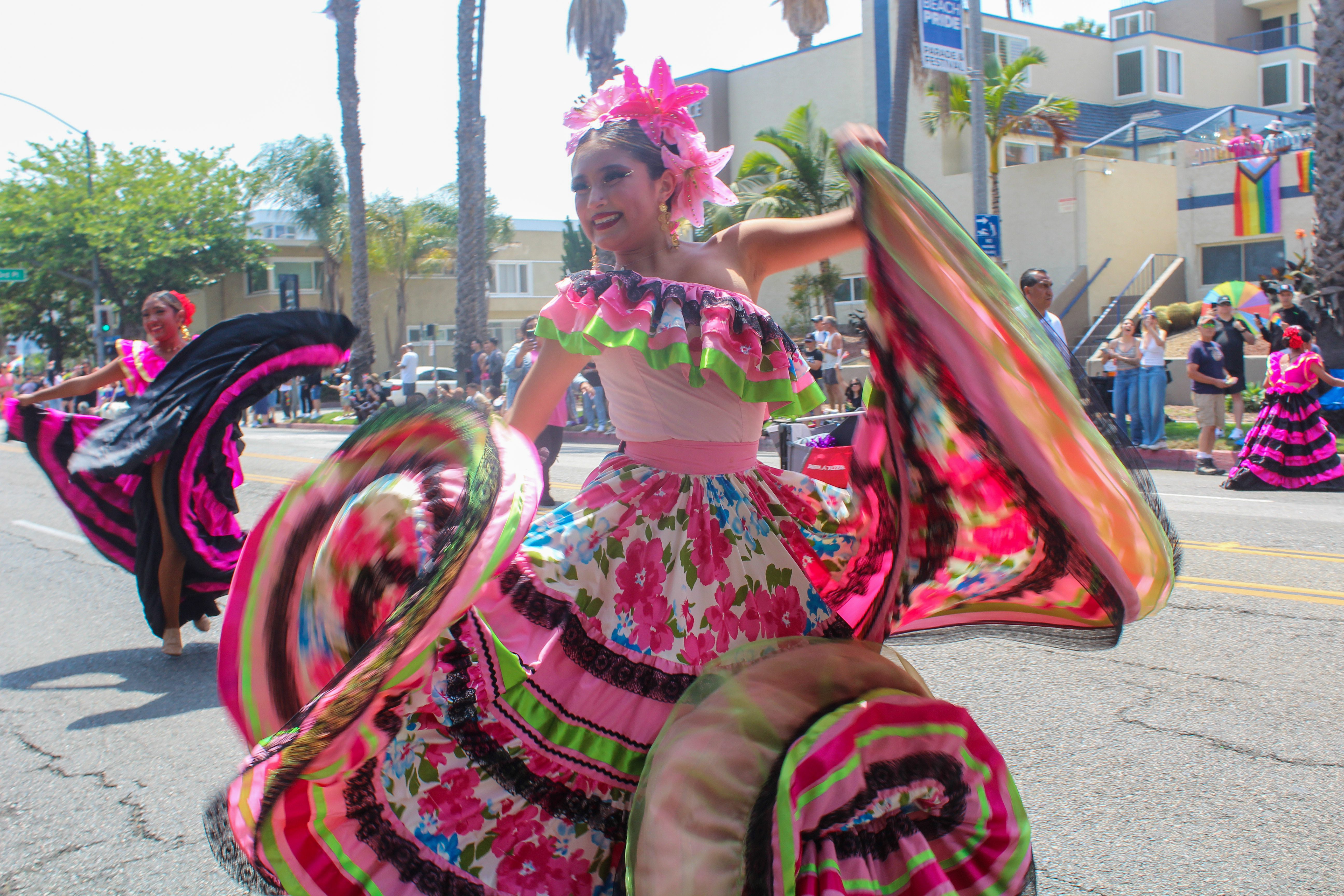 Folklorico dancers at the 43rd annual Long Beach Pride Parade...