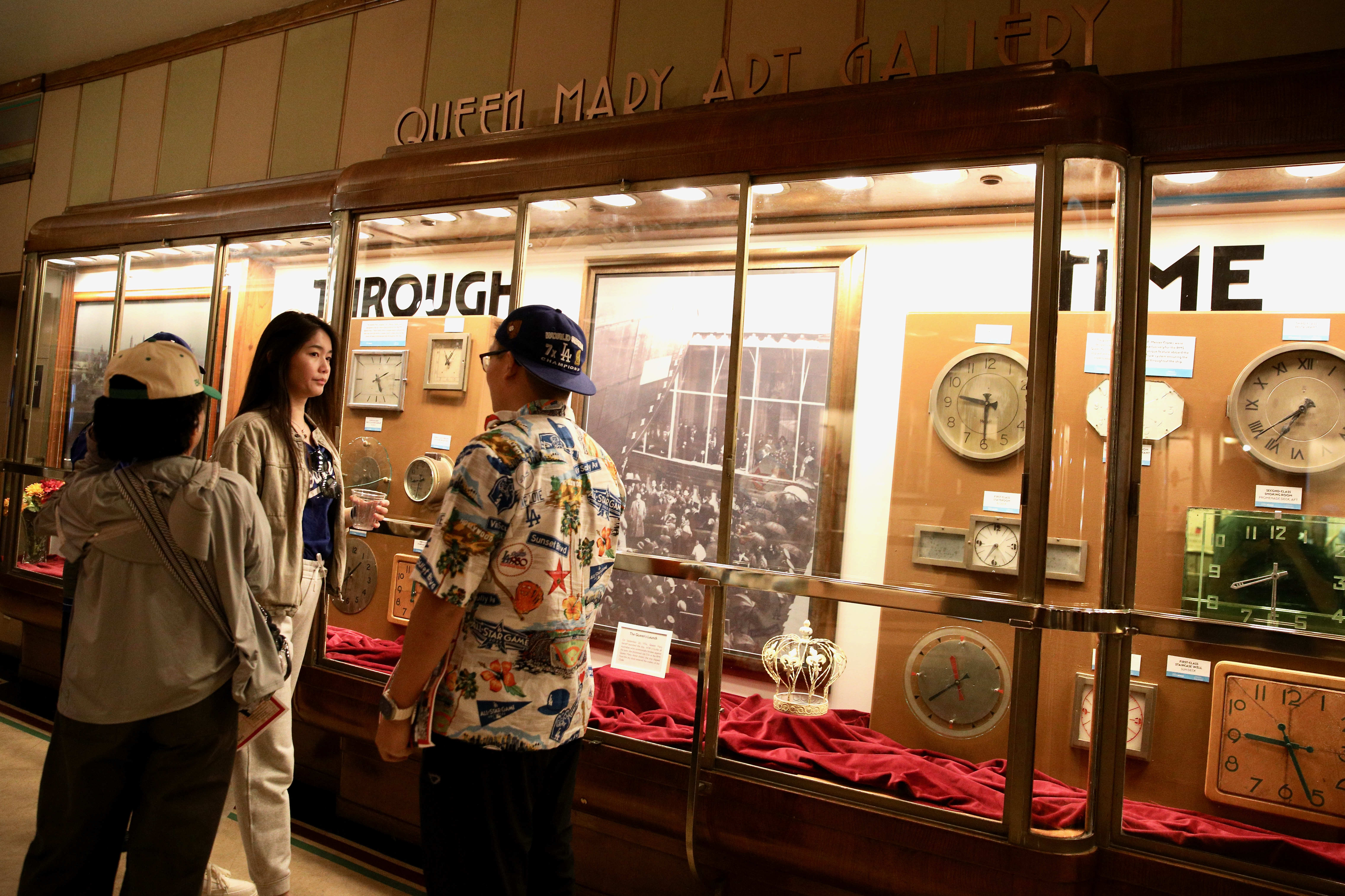 People visit the Queen Mary in Long Beach on Wednesday,...