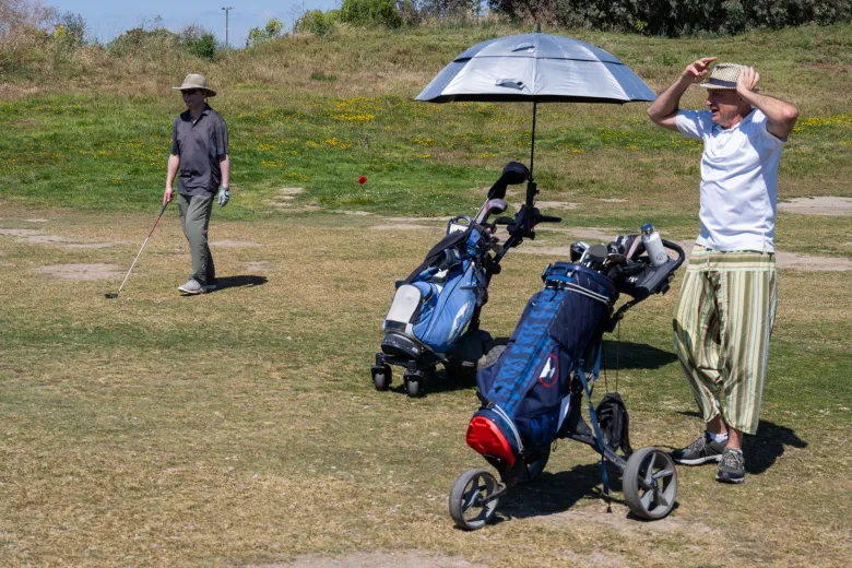 Men on a golf course