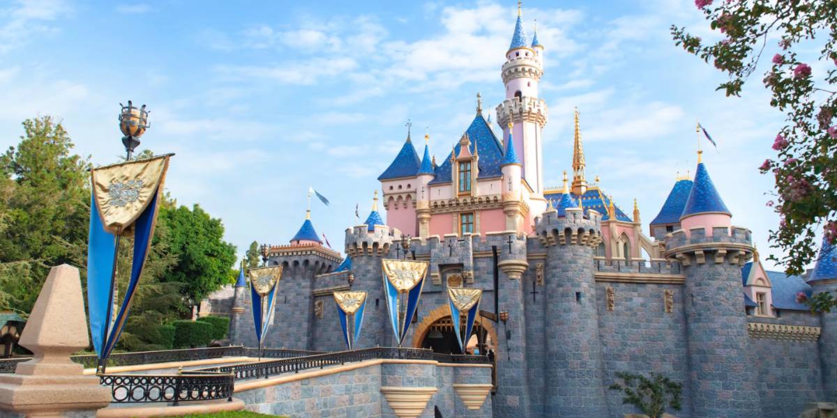 Sleeping Beauty Castle at Disneyland park in California at the first-ever Disney Park. Disneyland dining reservations.