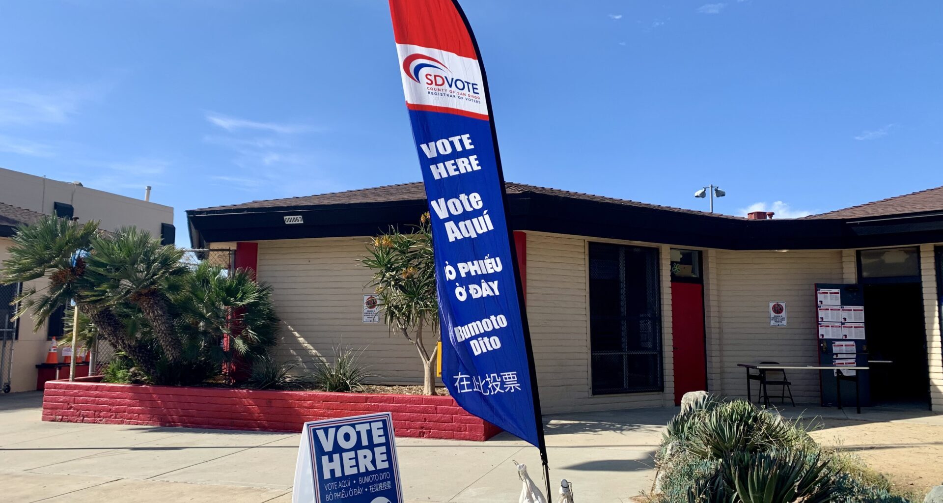 North Park Vote Center flag