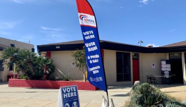 North Park Vote Center flag