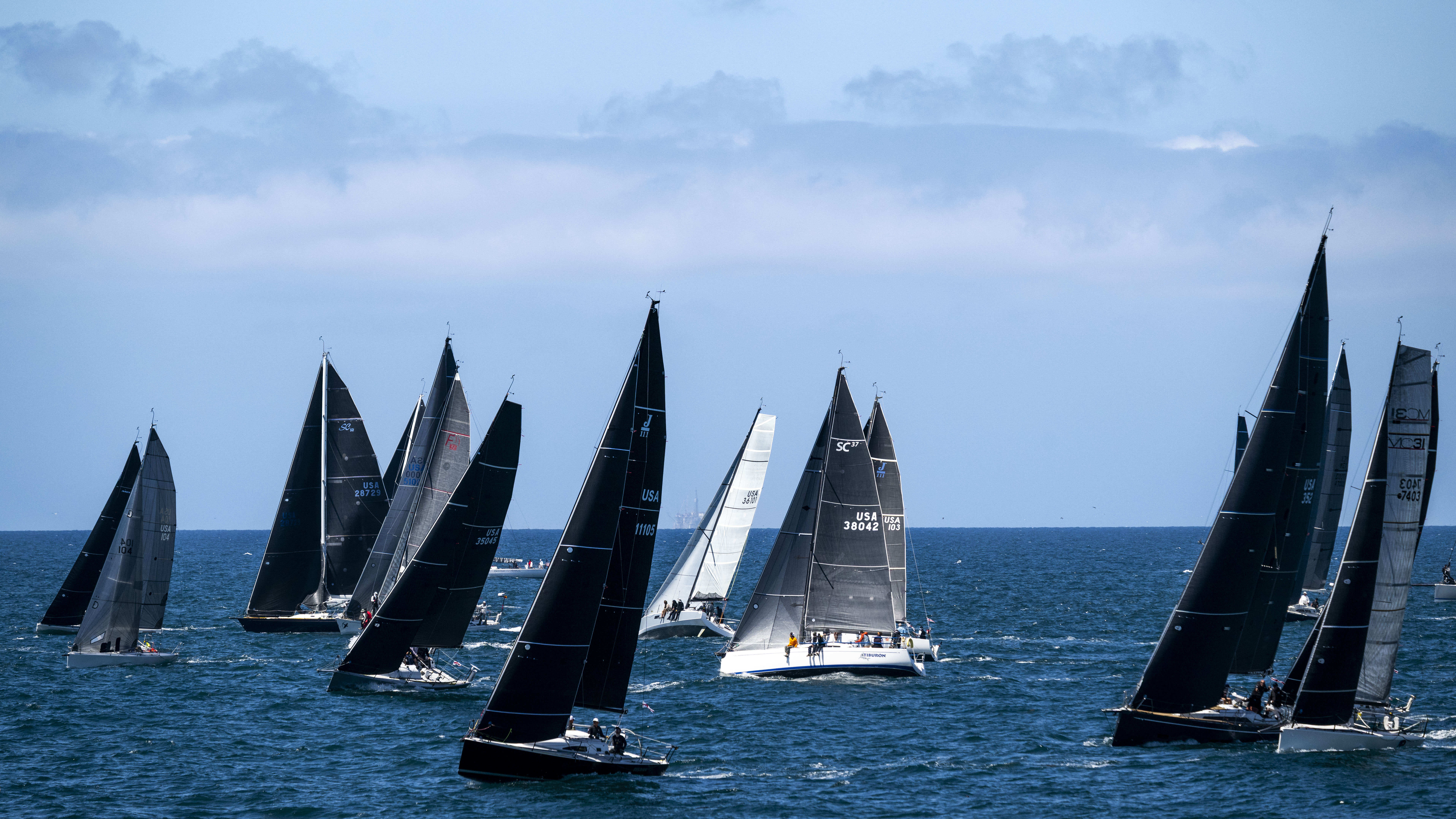 Yachts start the Balboa to Ensenada International Yacht Race in...