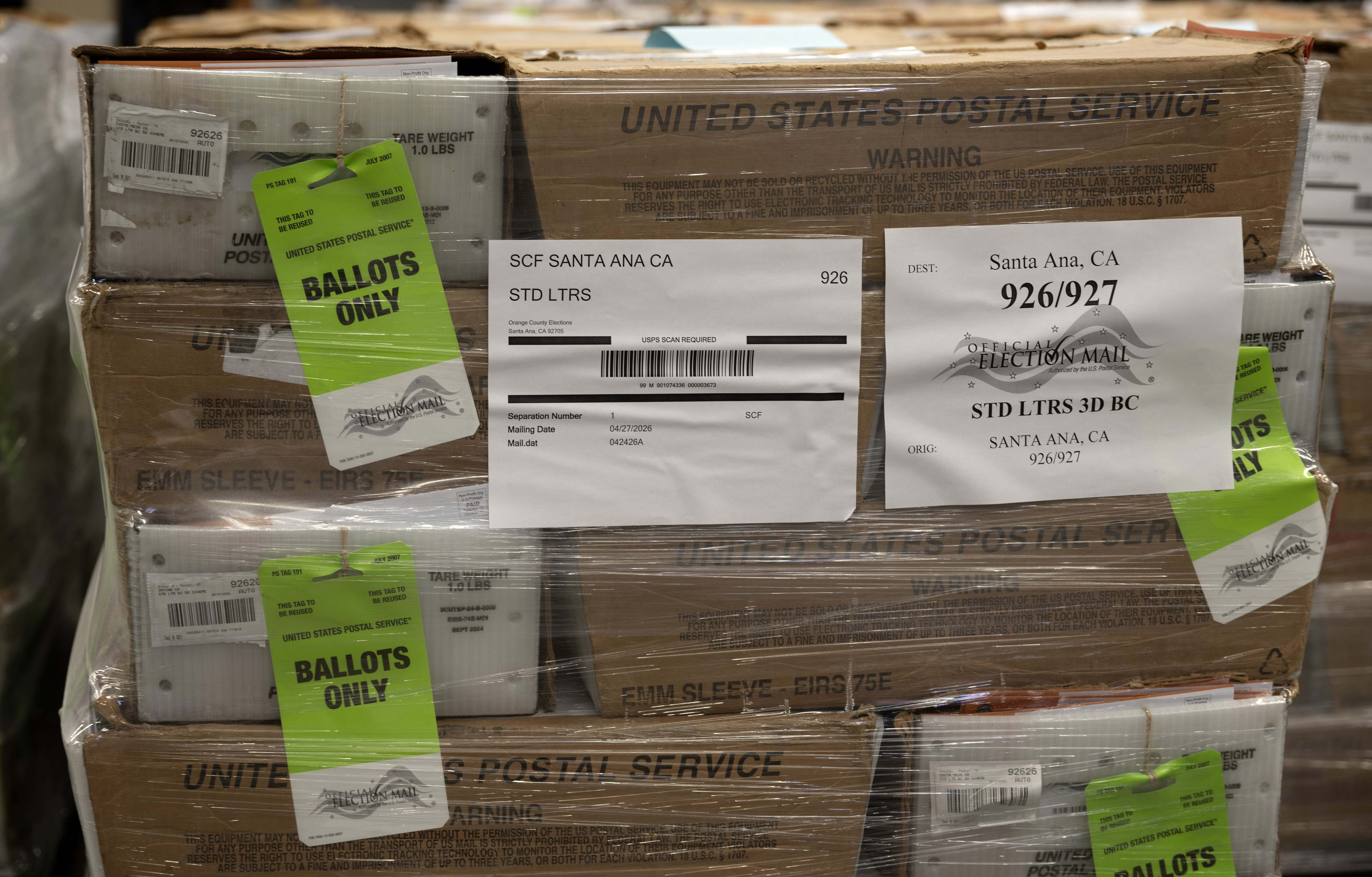 About 1.9 million ballots at the OC Registrars office in...