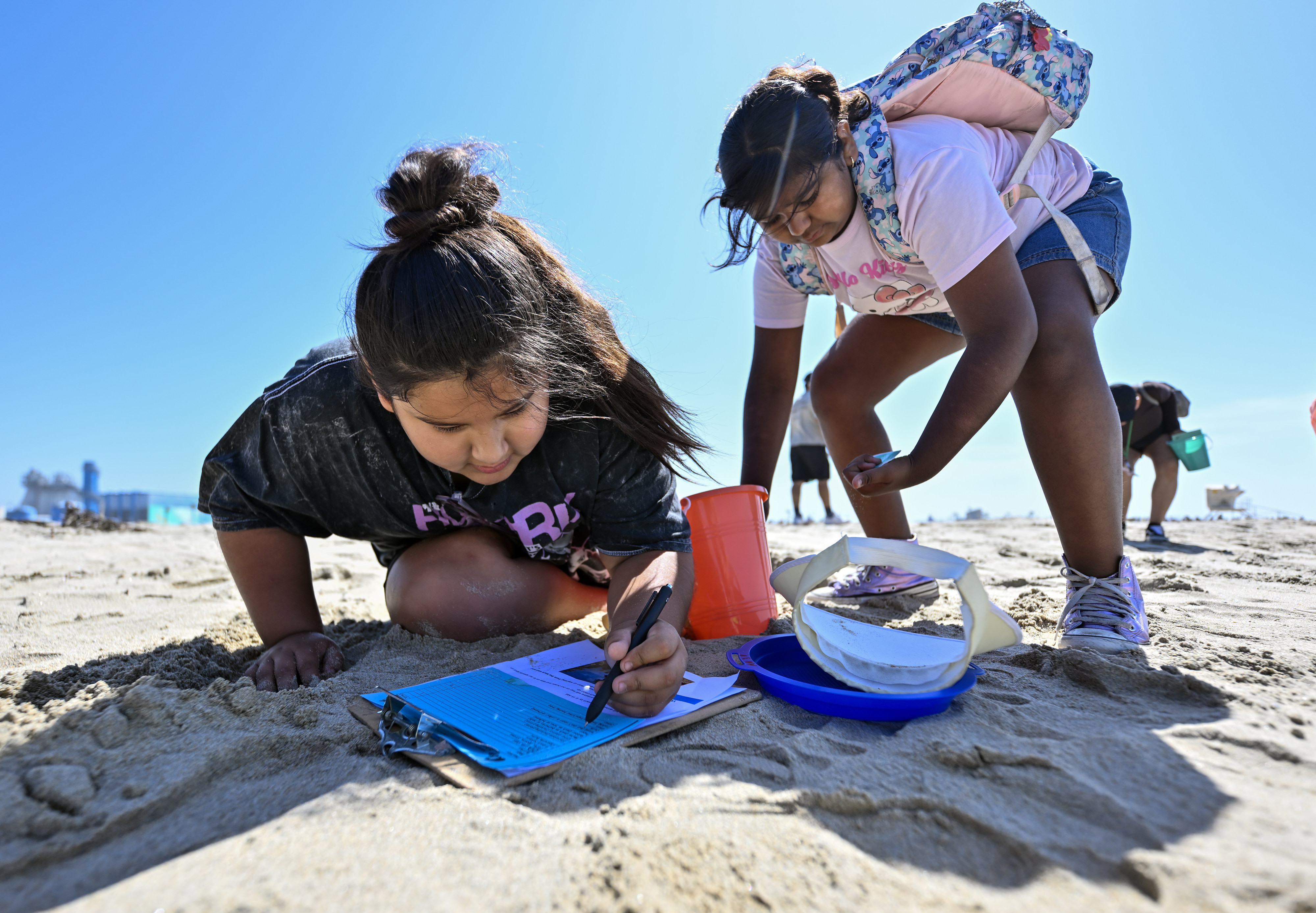 Marylou Plaego, left and Ximena Oliva, from Eisenhower Elementary School,...