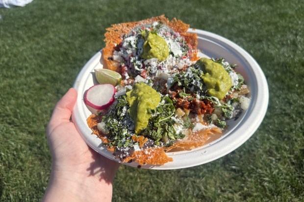 Vegetarian Taco Trio from Villas Tacos in Los Angeles (Carolyn Burt, SCNG)